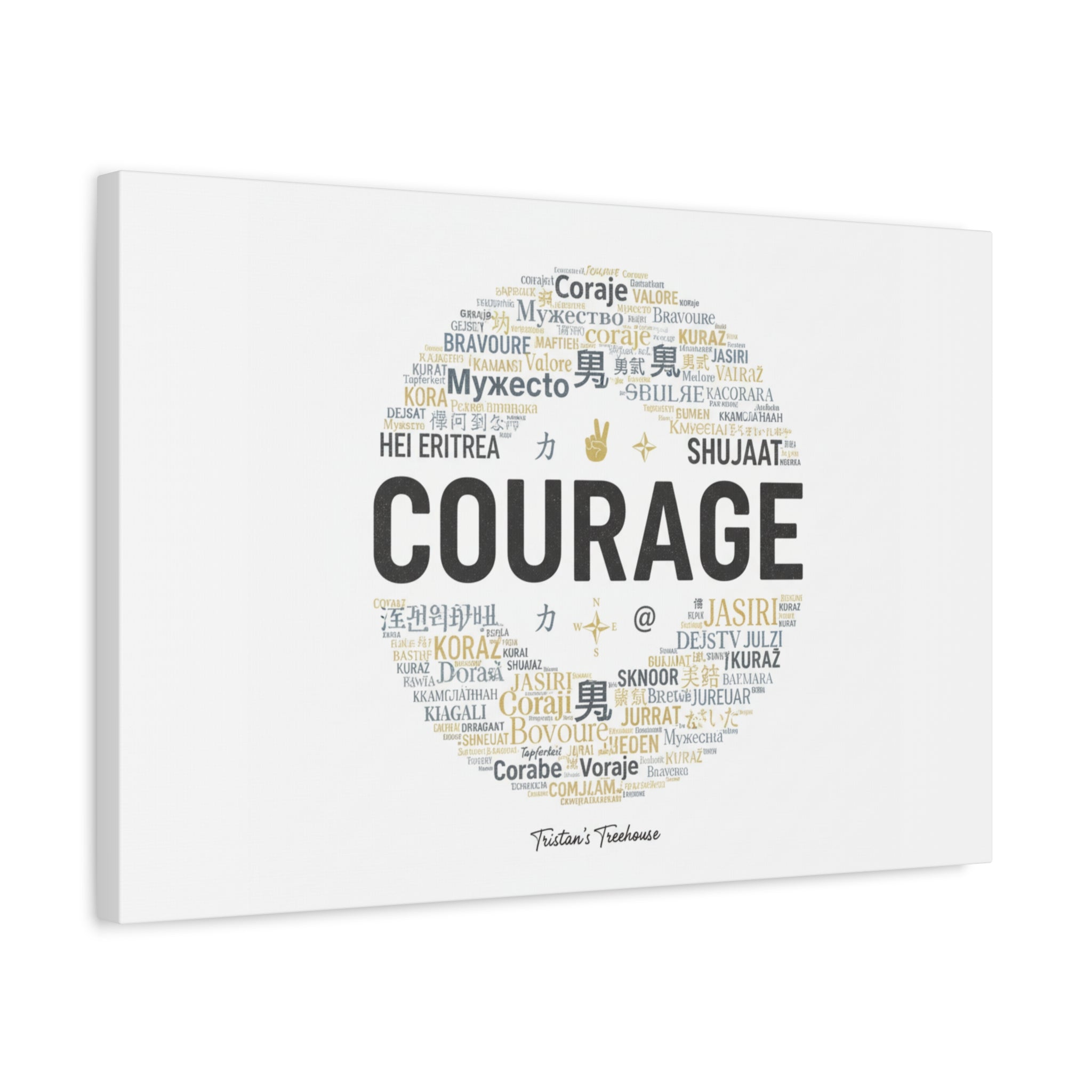 Courage Word Cloud Canvas | Fresh-Start Minimalism art print