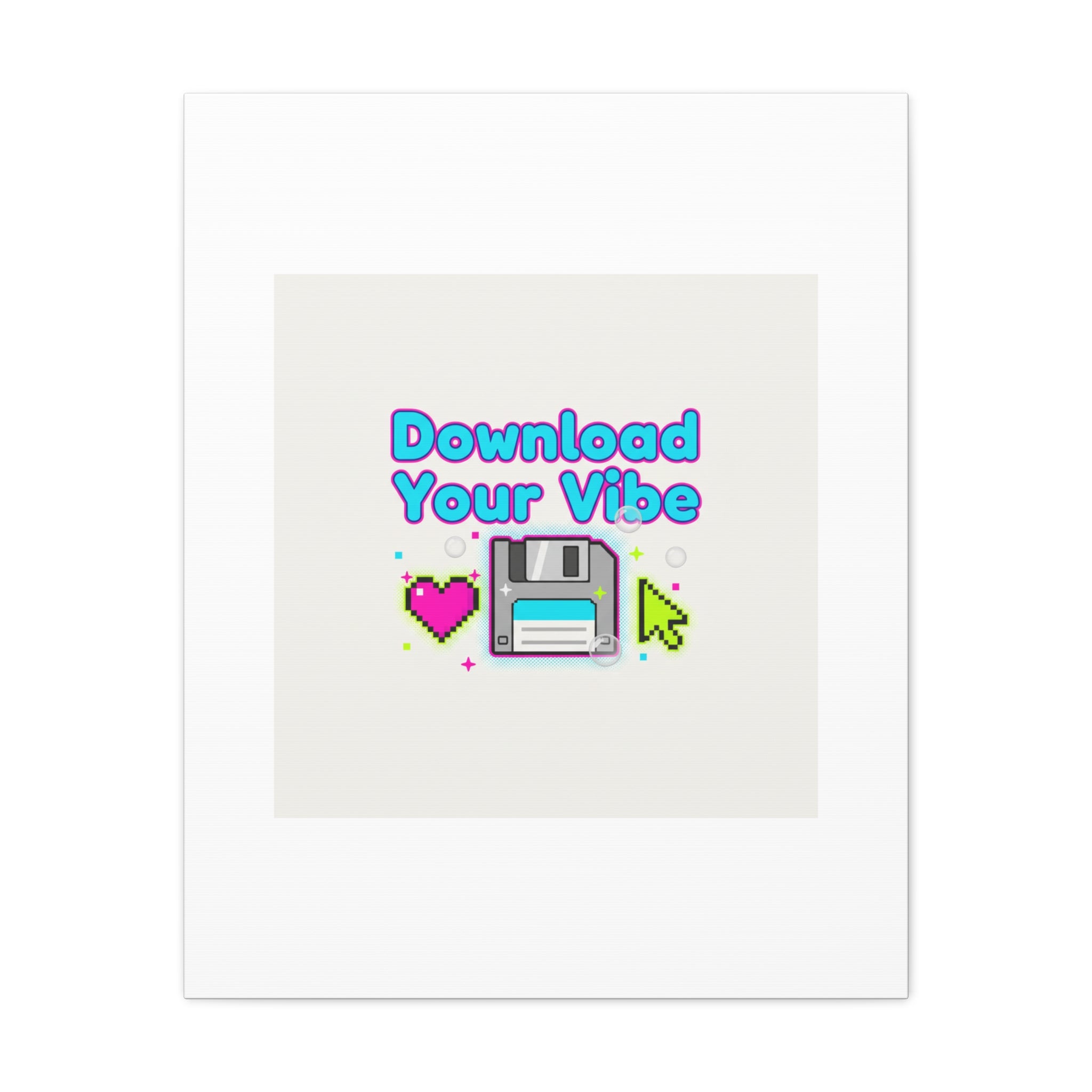 Download Your Vibe Canvas | Y2K Retro Tech, Pixel Floppy Disk Poster