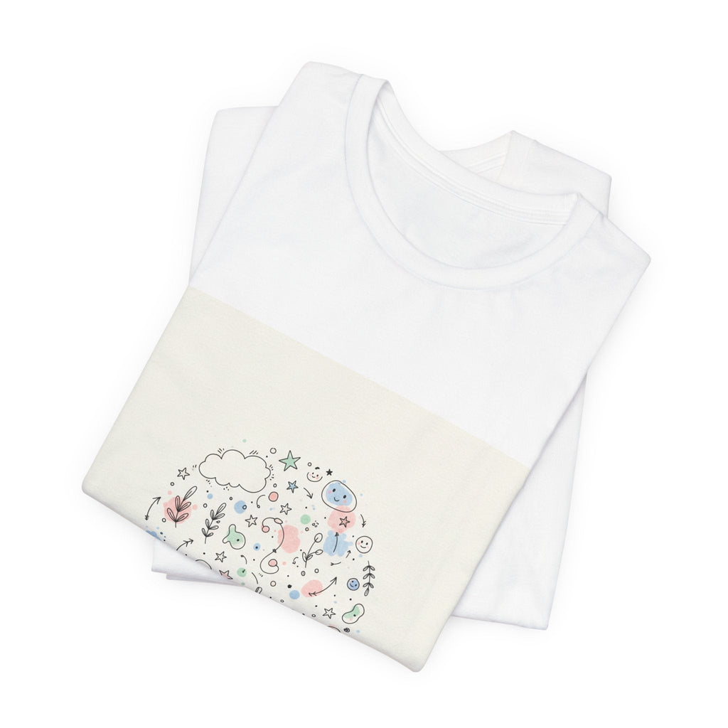 Botanical Doodle Circle Tee | hand drawn line drawing, sketch pattern