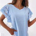 ClaudiaG Apparel Jasmine Lace Top in Blue