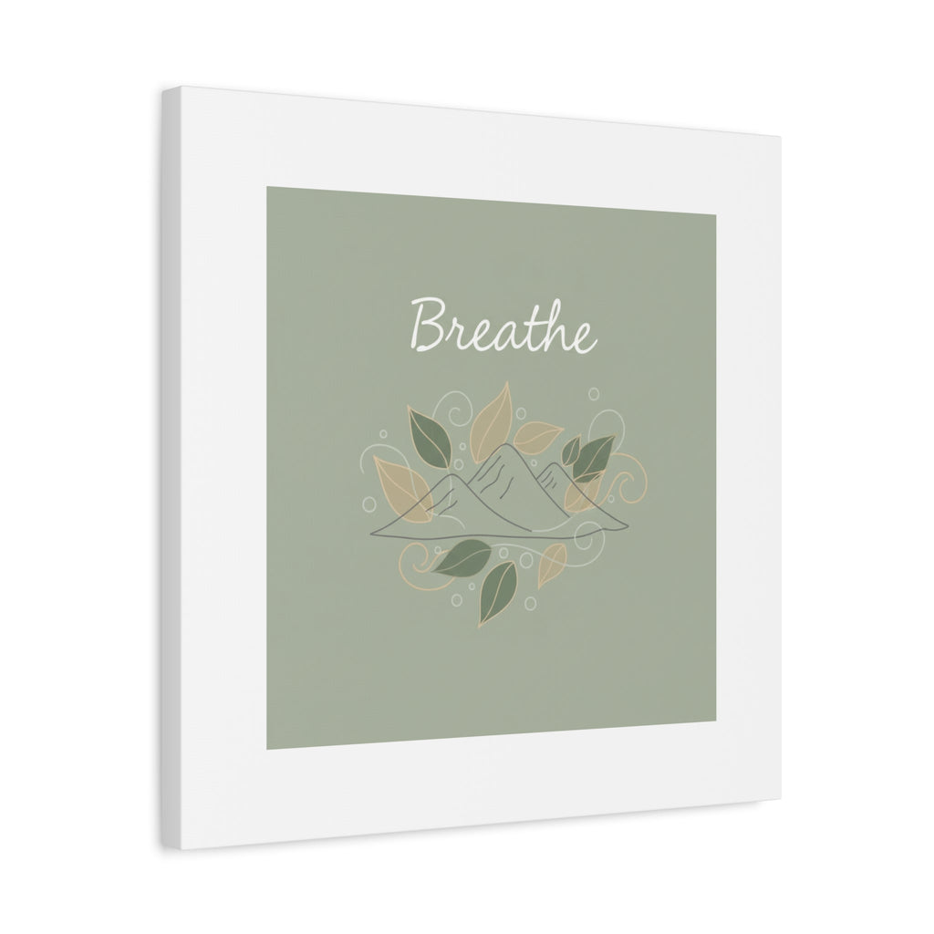 Breathe Mountain Line Canvas | Nature Symbols, Minimal Forest Wall Art
