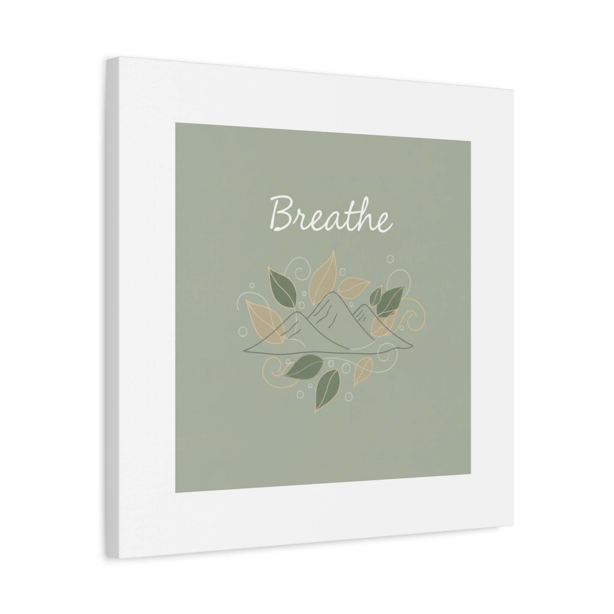 Breathe Mountain Line Canvas | Nature Symbols, Minimal Forest Wall Art