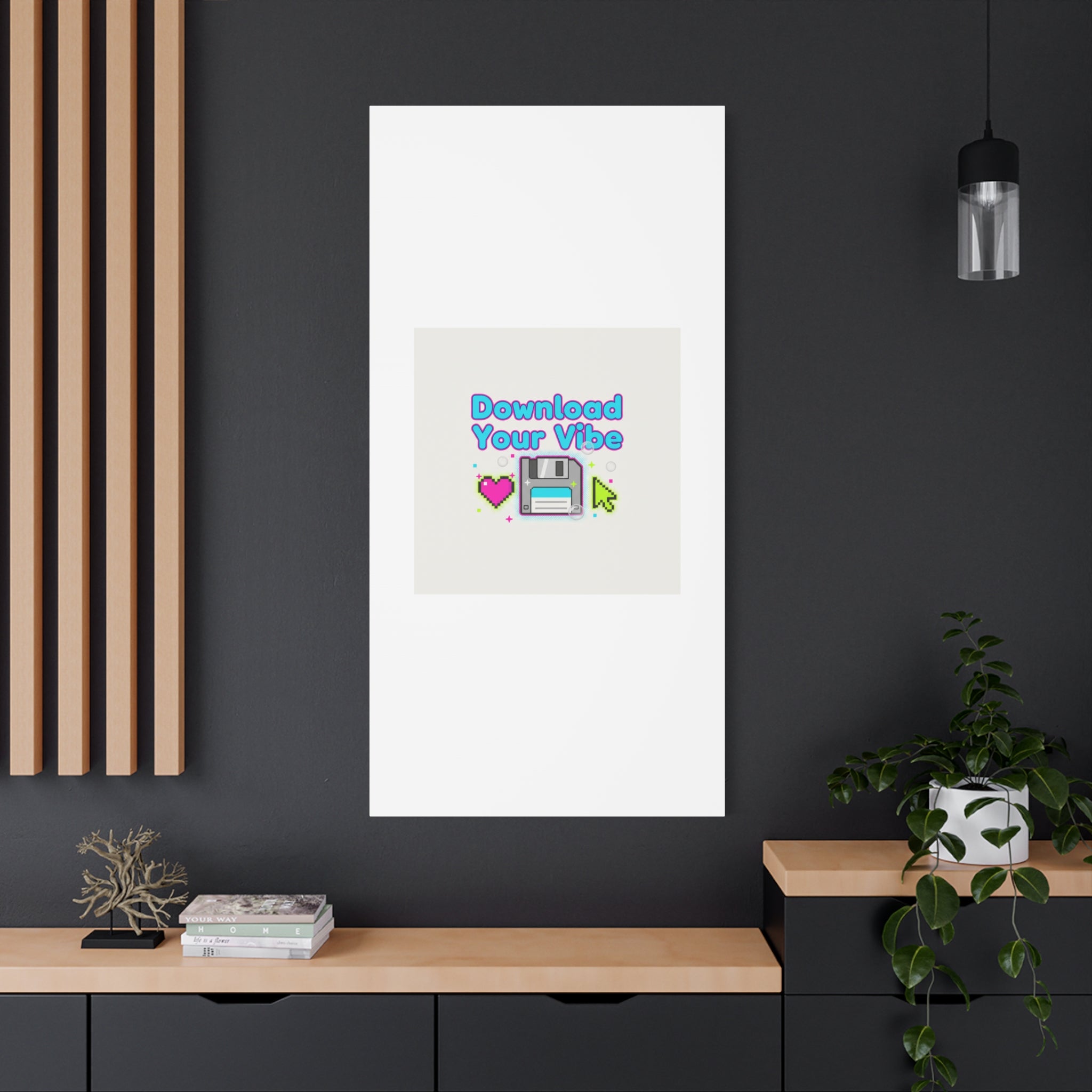 Download Your Vibe Canvas | Y2K Retro Tech, Pixel Floppy Disk Poster