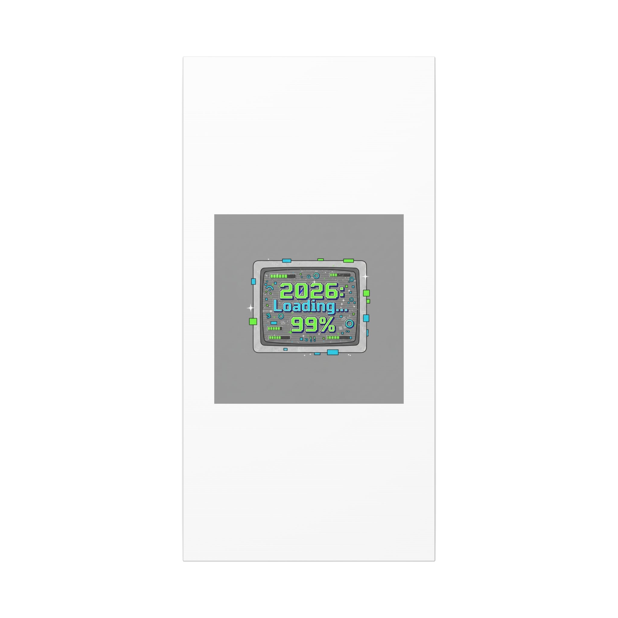 2026 Loading 99% Canvas | NYE countdown, retro system interface