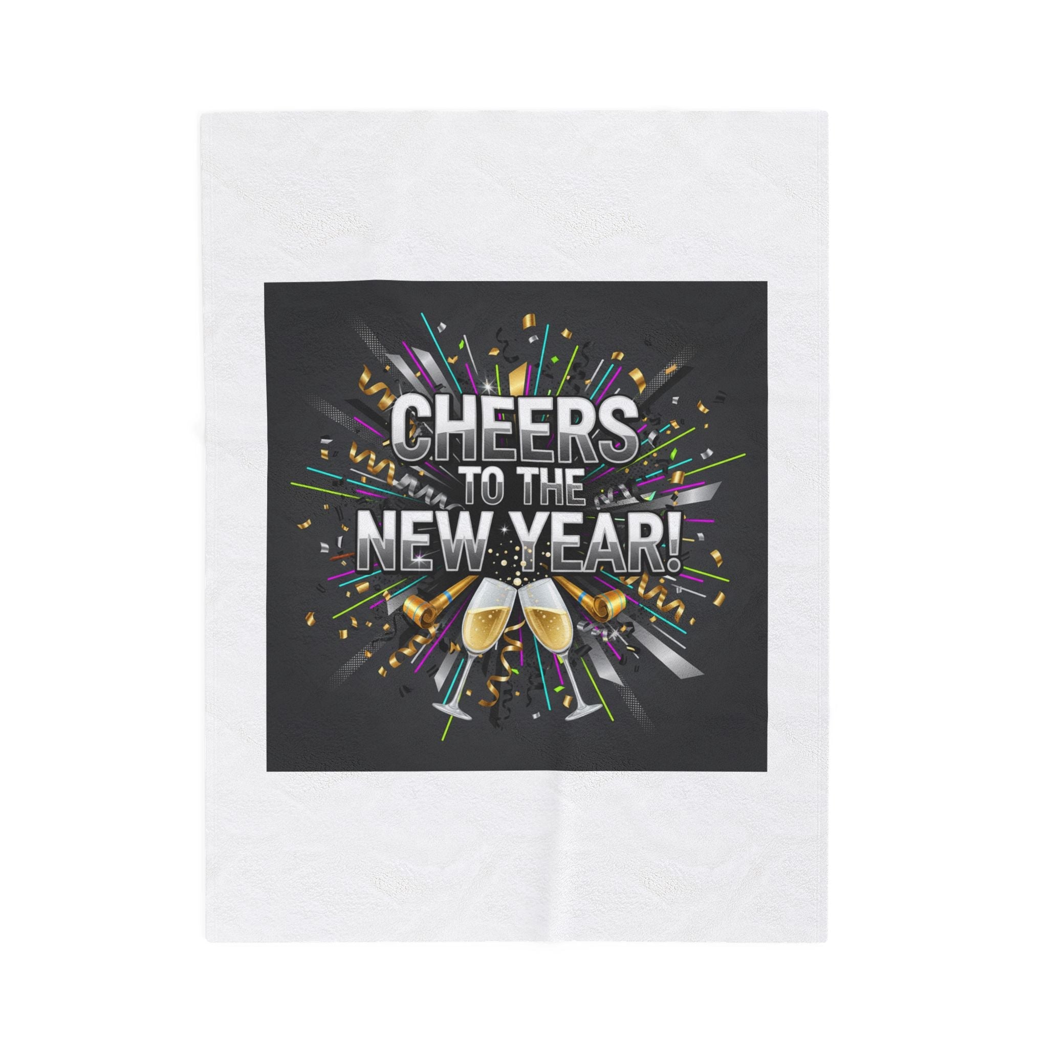 Cheers to the New Year! Plush Blanket | NYE countdown, champagne sparkle