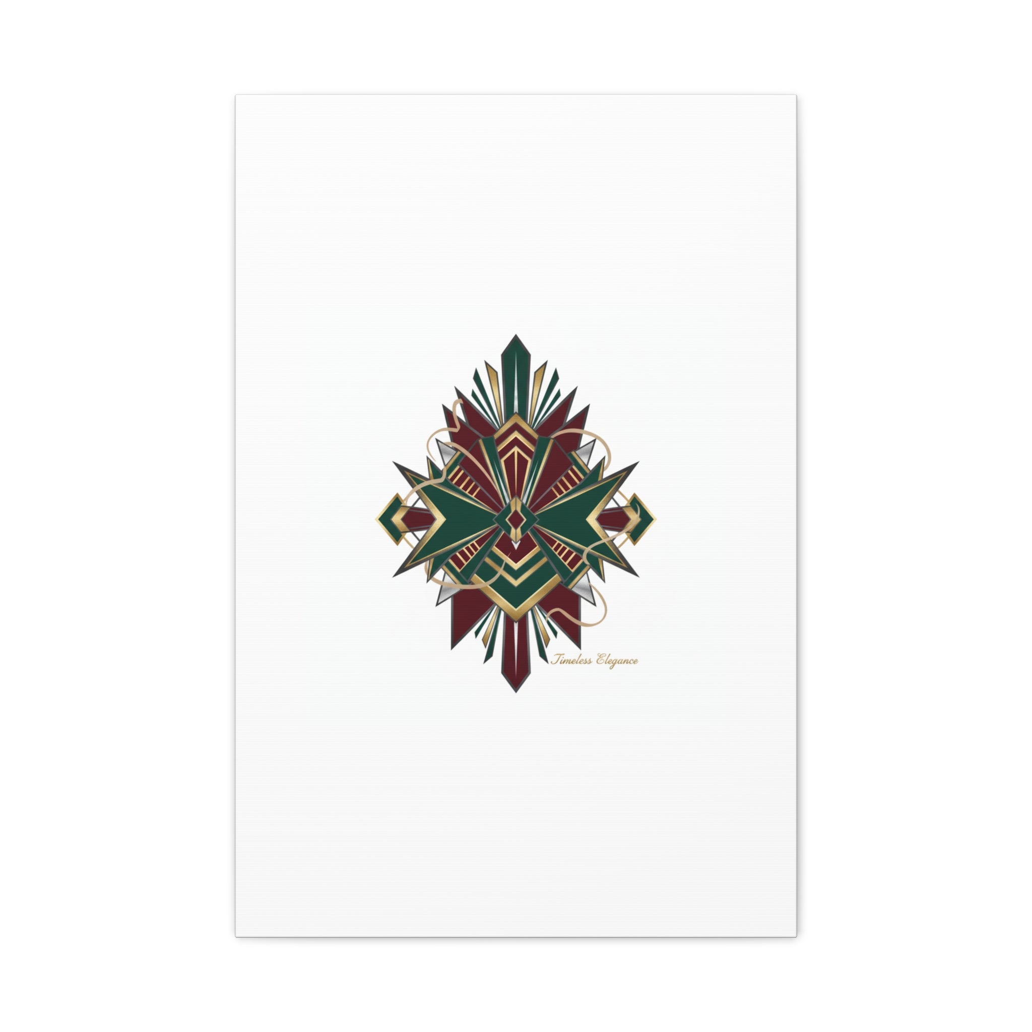 Art Deco geometric brass print Canvas | Neo-Deco chrome & gold fan motif