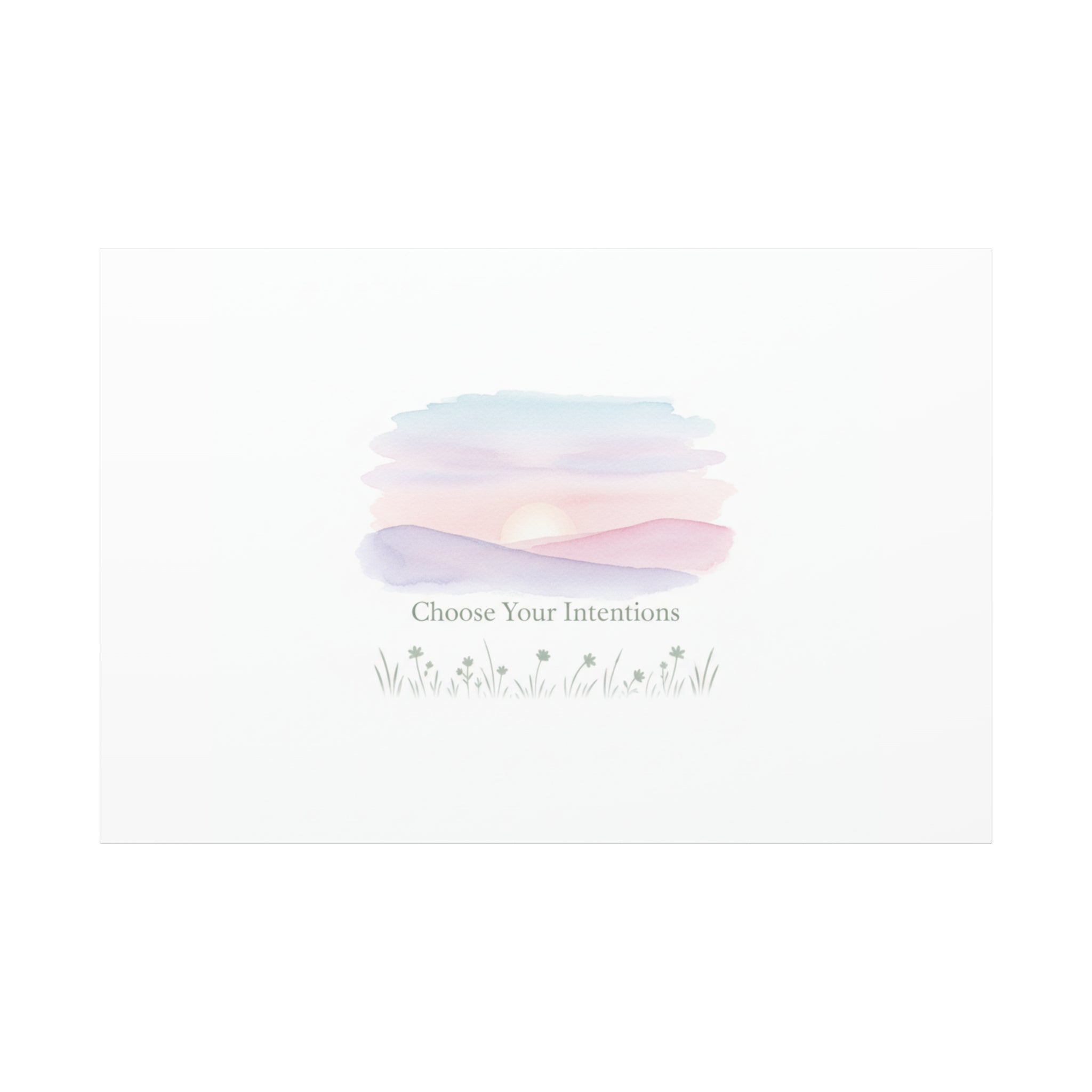 Choose Your Intentions Canvas, soft wellness poster, pastel gradient mindfulness art