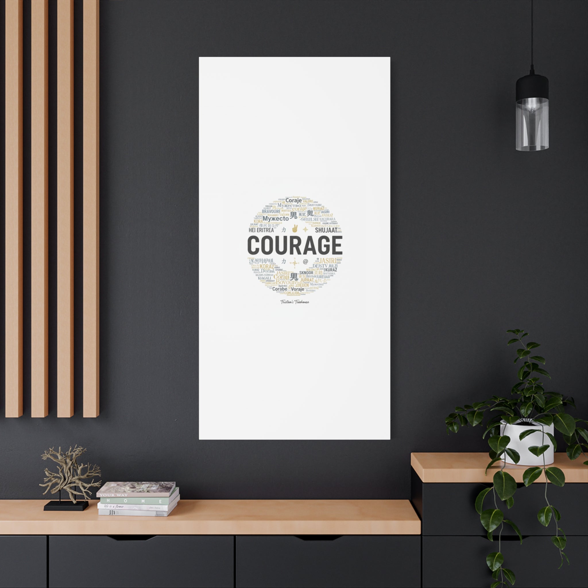 Courage Word Cloud Canvas | Fresh-Start Minimalism art print