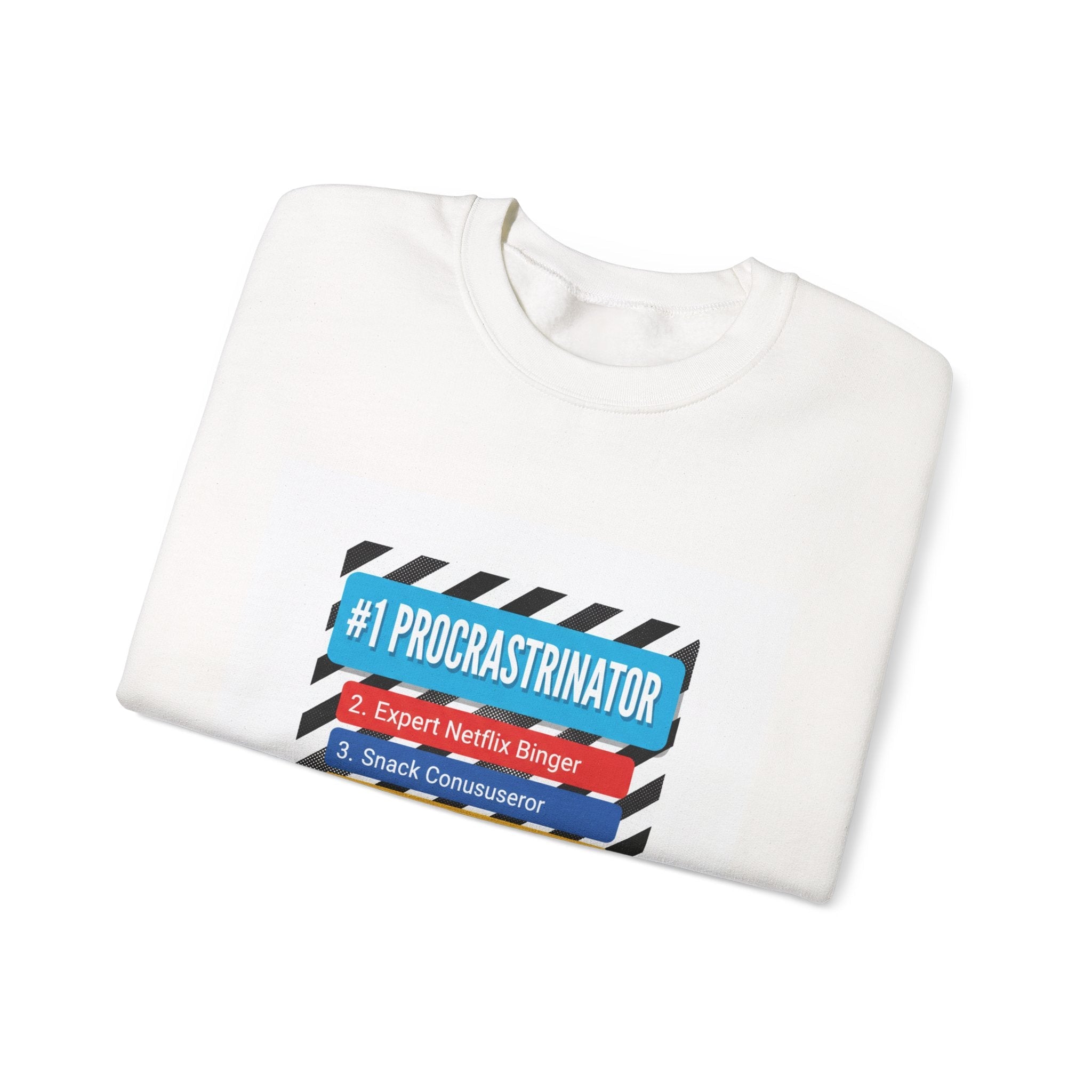 #1 Procrastinator Crewneck Sweatshirt | Top-List Graphic, Rank-Obsessed
