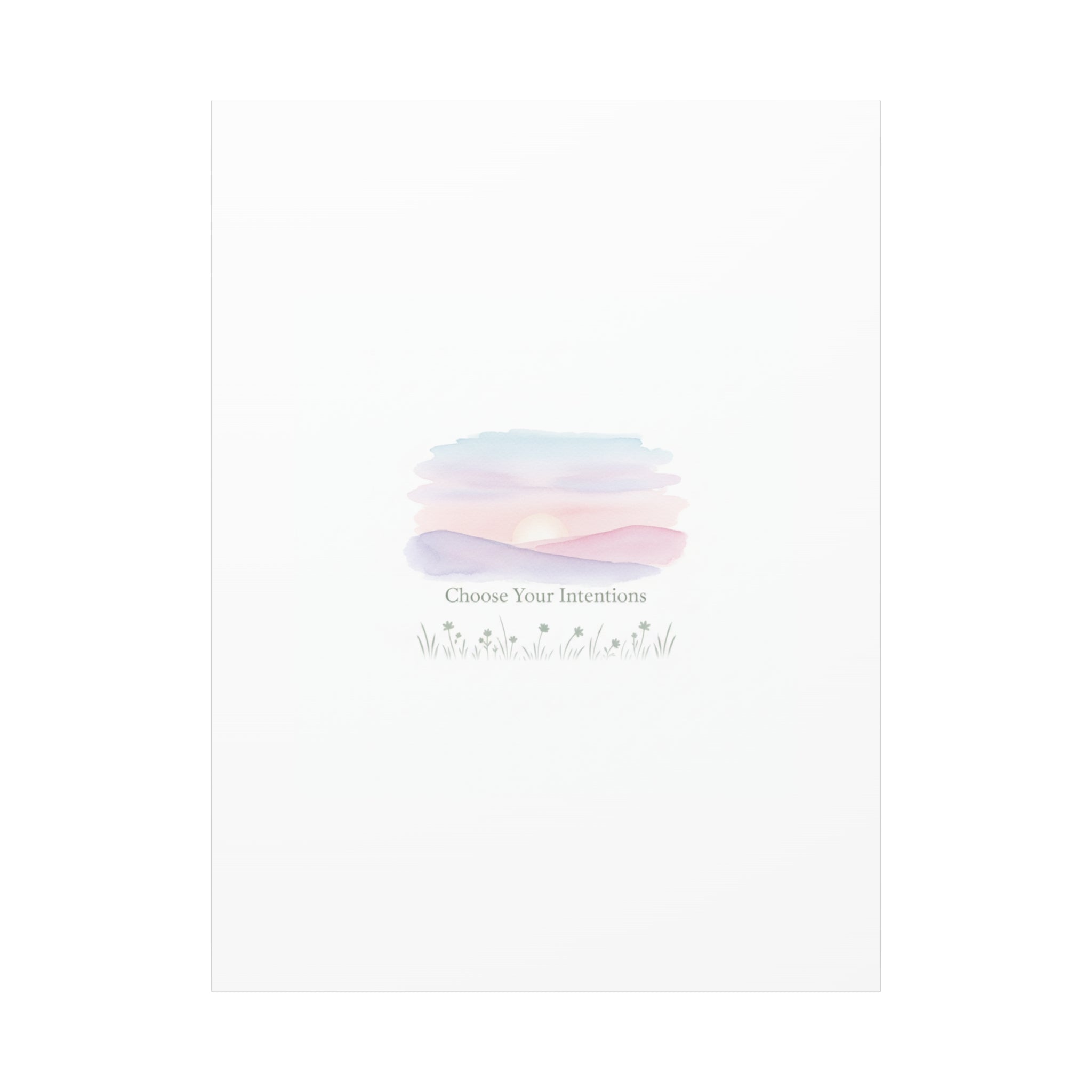 Choose Your Intentions Canvas, soft wellness poster, pastel gradient mindfulness art