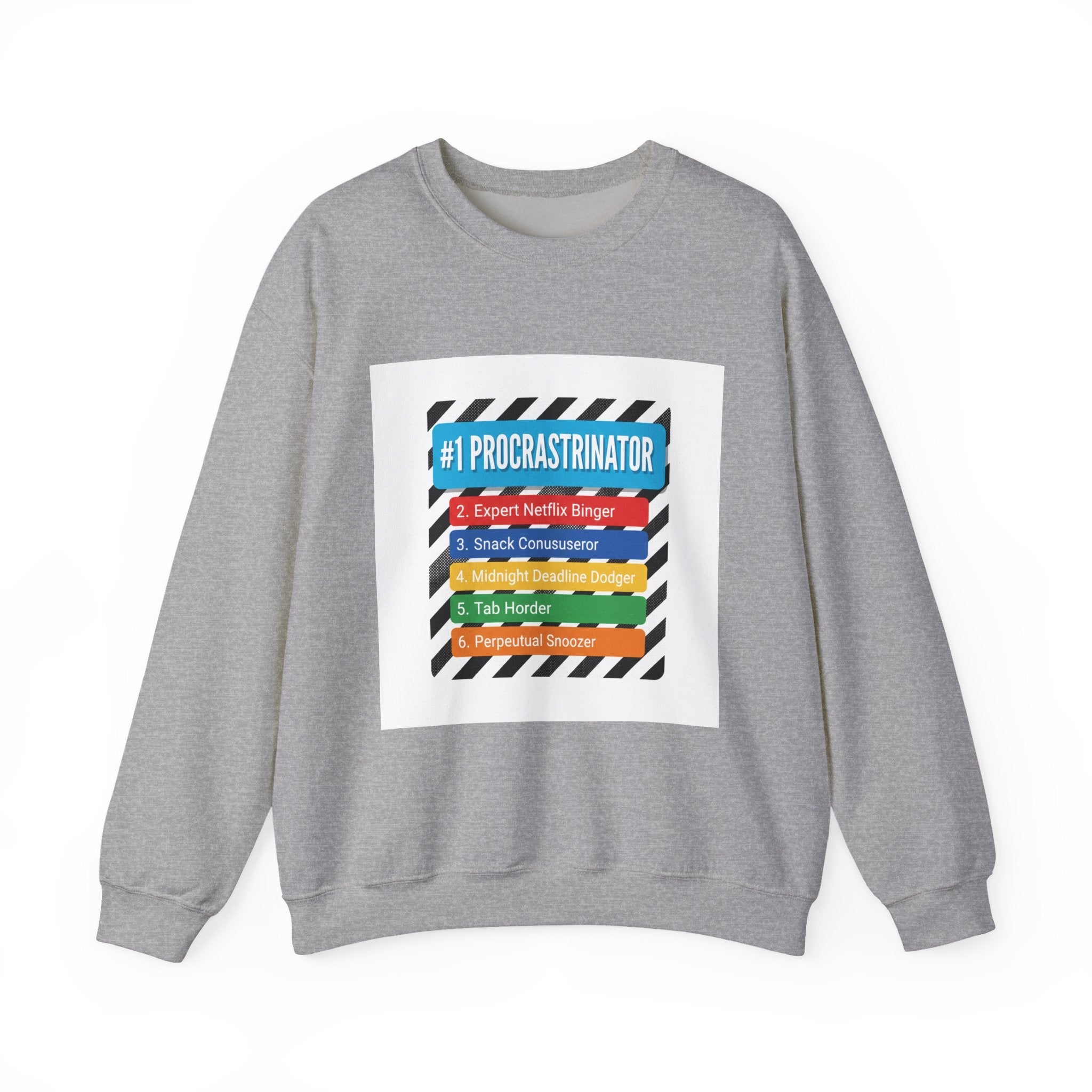 #1 Procrastinator Crewneck Sweatshirt | Top-List Graphic, Rank-Obsessed