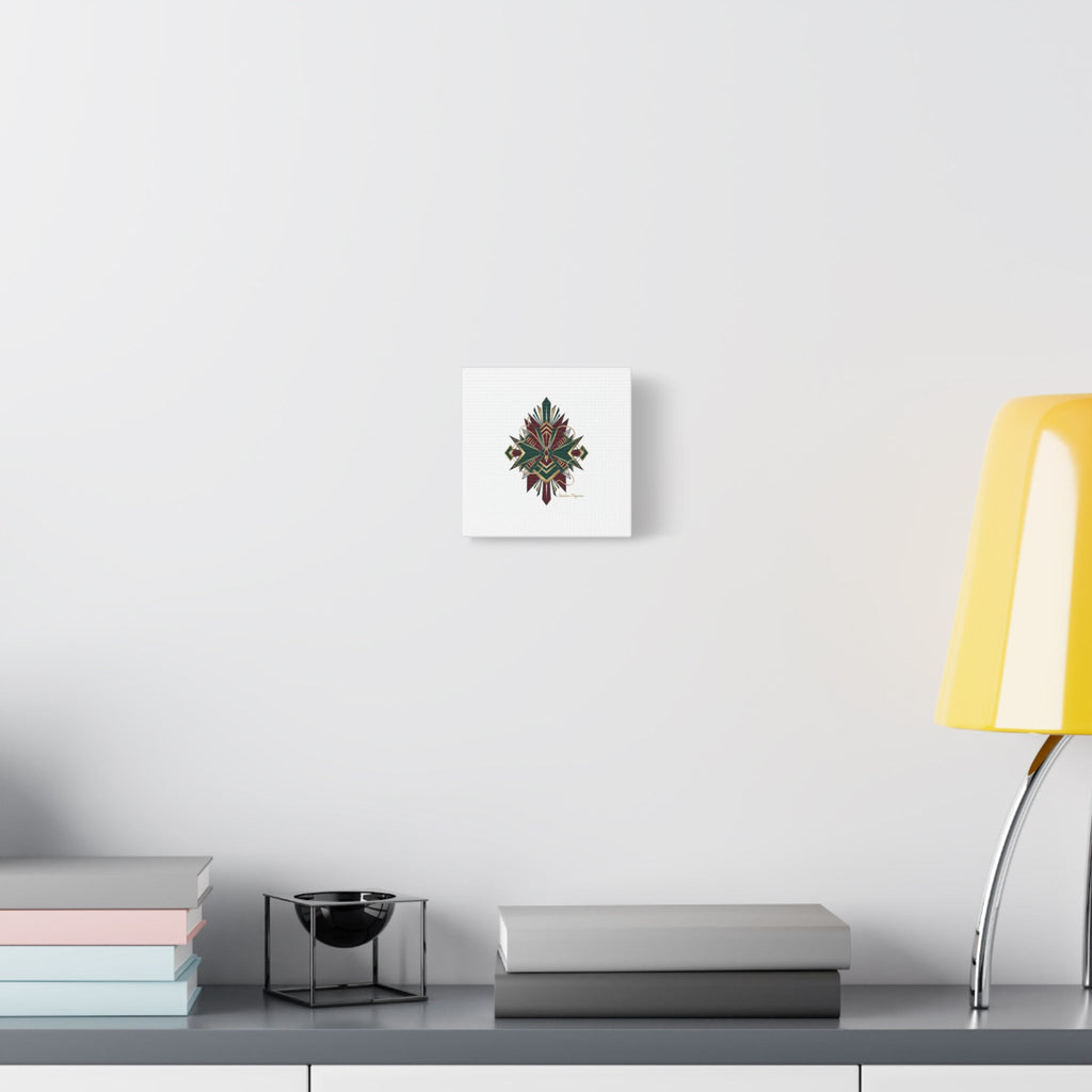 Art Deco geometric brass print Canvas | Neo-Deco chrome & gold fan motif