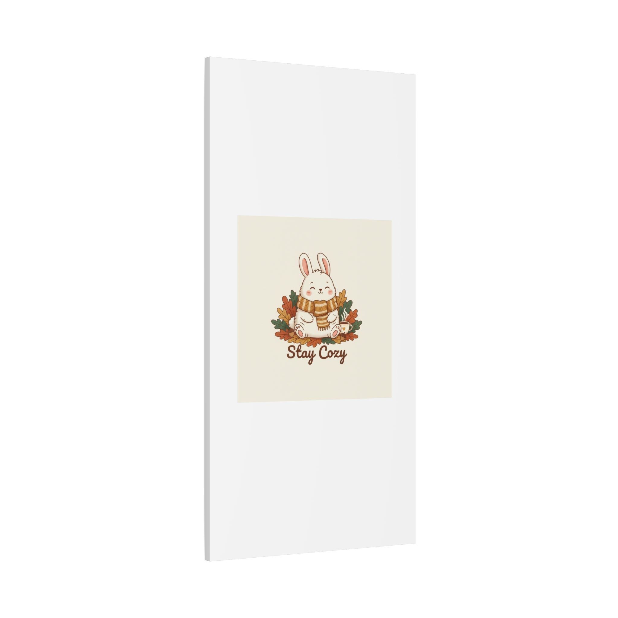 Cozy Bunny Illustration Canvas | Cute Critter Winter Forest Art