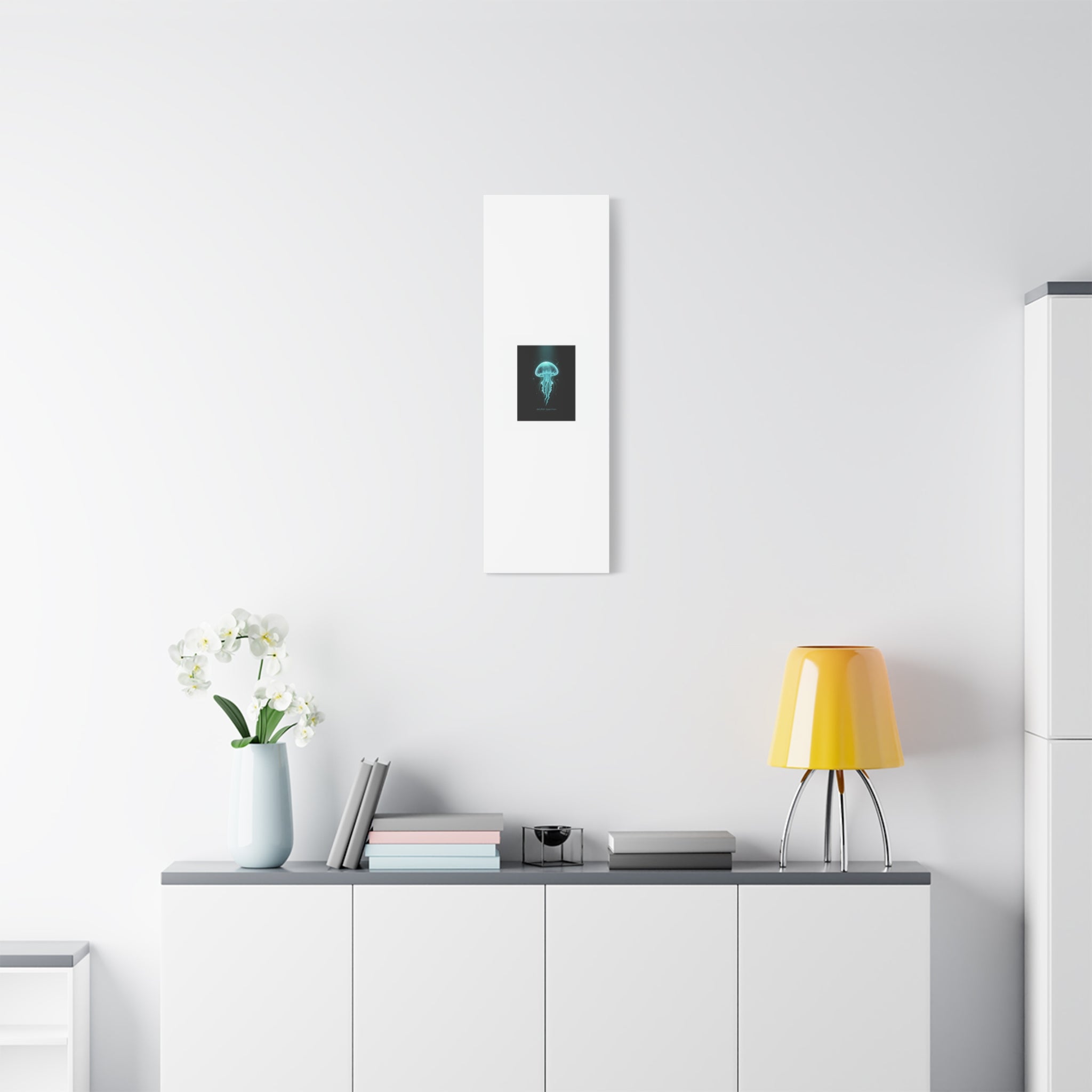 Bioluminescent Jellyfish Art Canvas | Deep Sea Aesthetic, Neon Glow