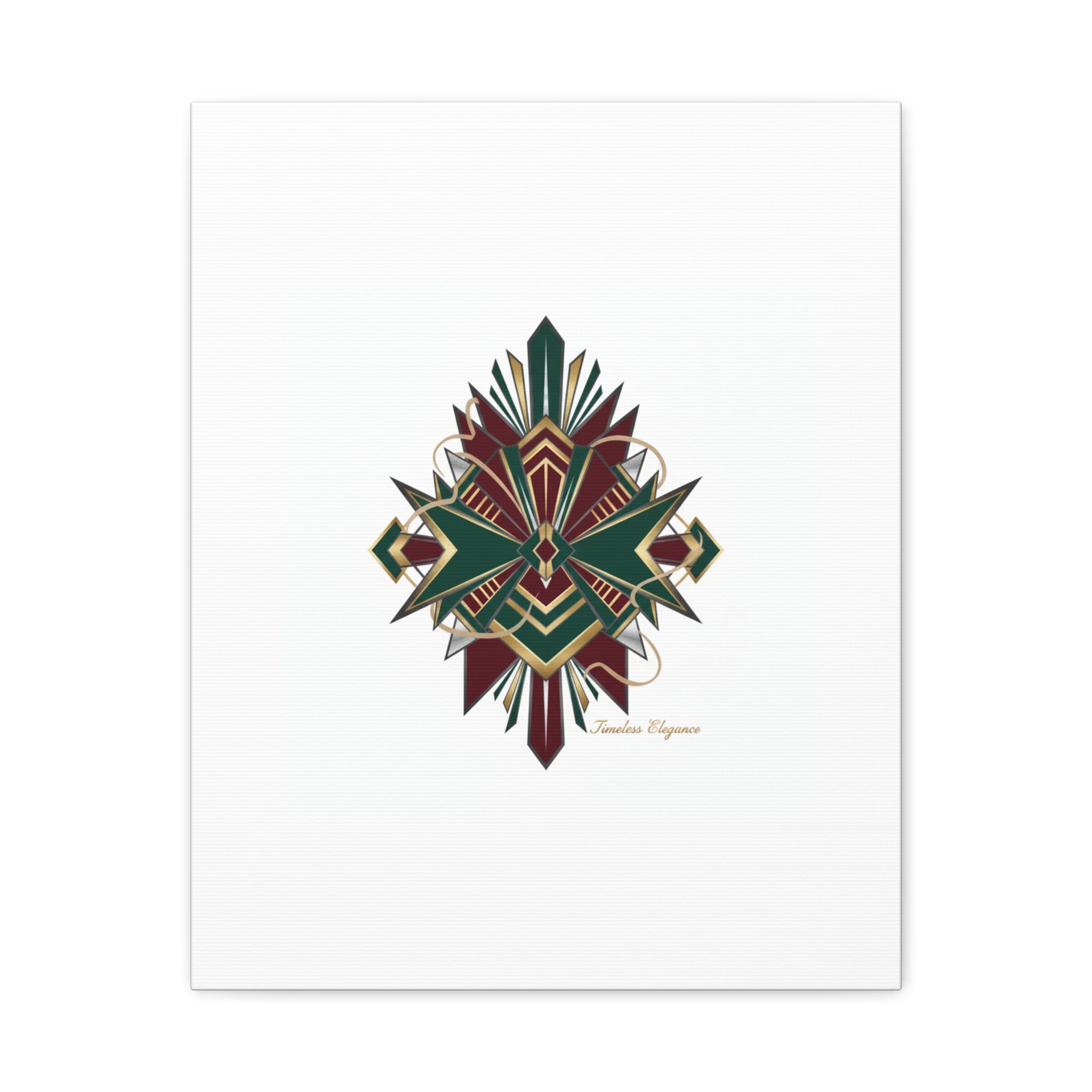 Art Deco geometric brass print Canvas | Neo-Deco chrome & gold fan motif