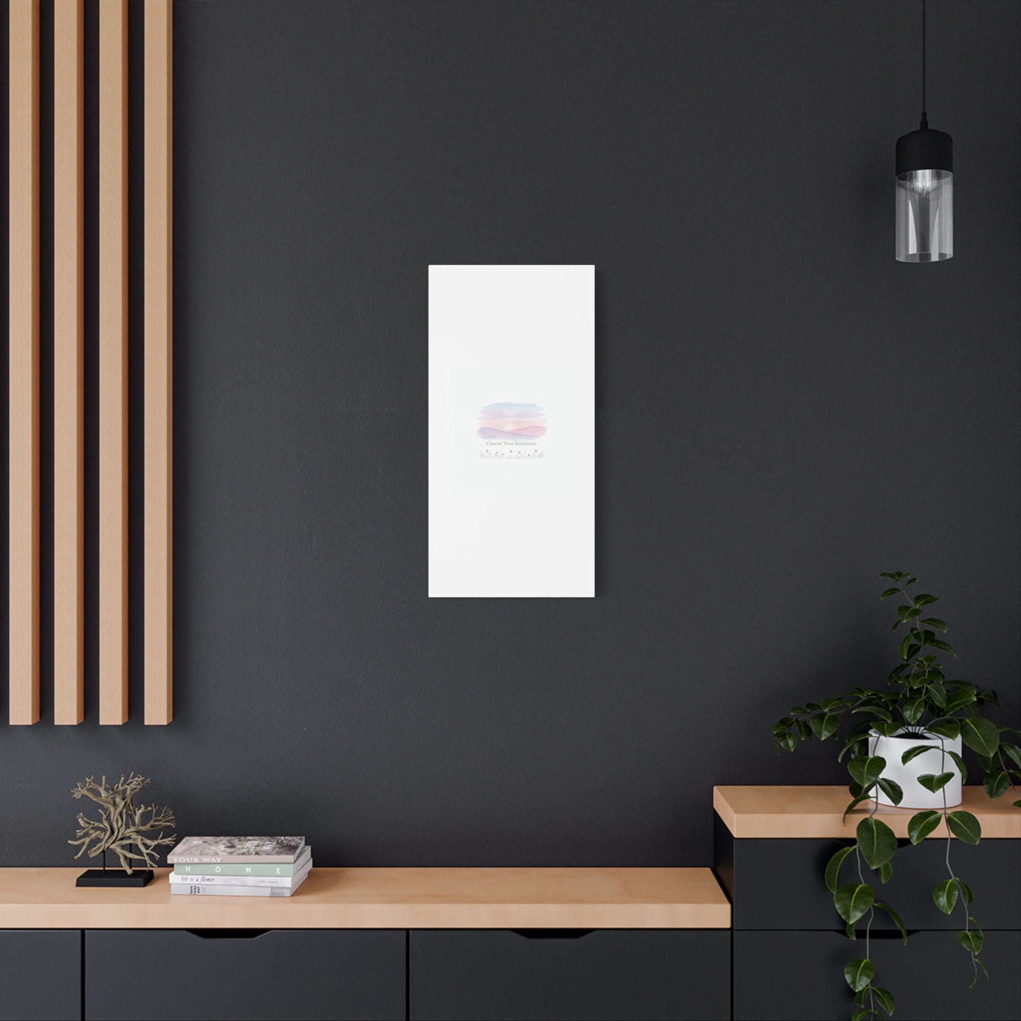 Choose Your Intentions Canvas, soft wellness poster, pastel gradient mindfulness art