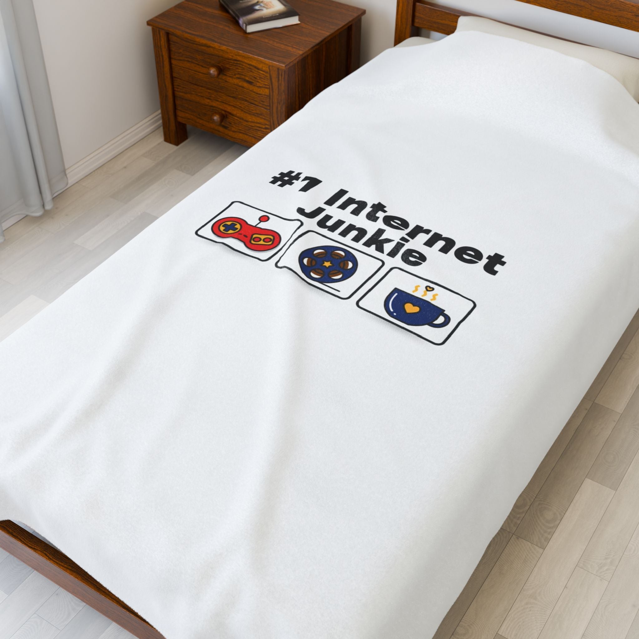 #1 Internet Junkie Velveteen Plush Blanket | Top-List Ranking Graphic, List Lover