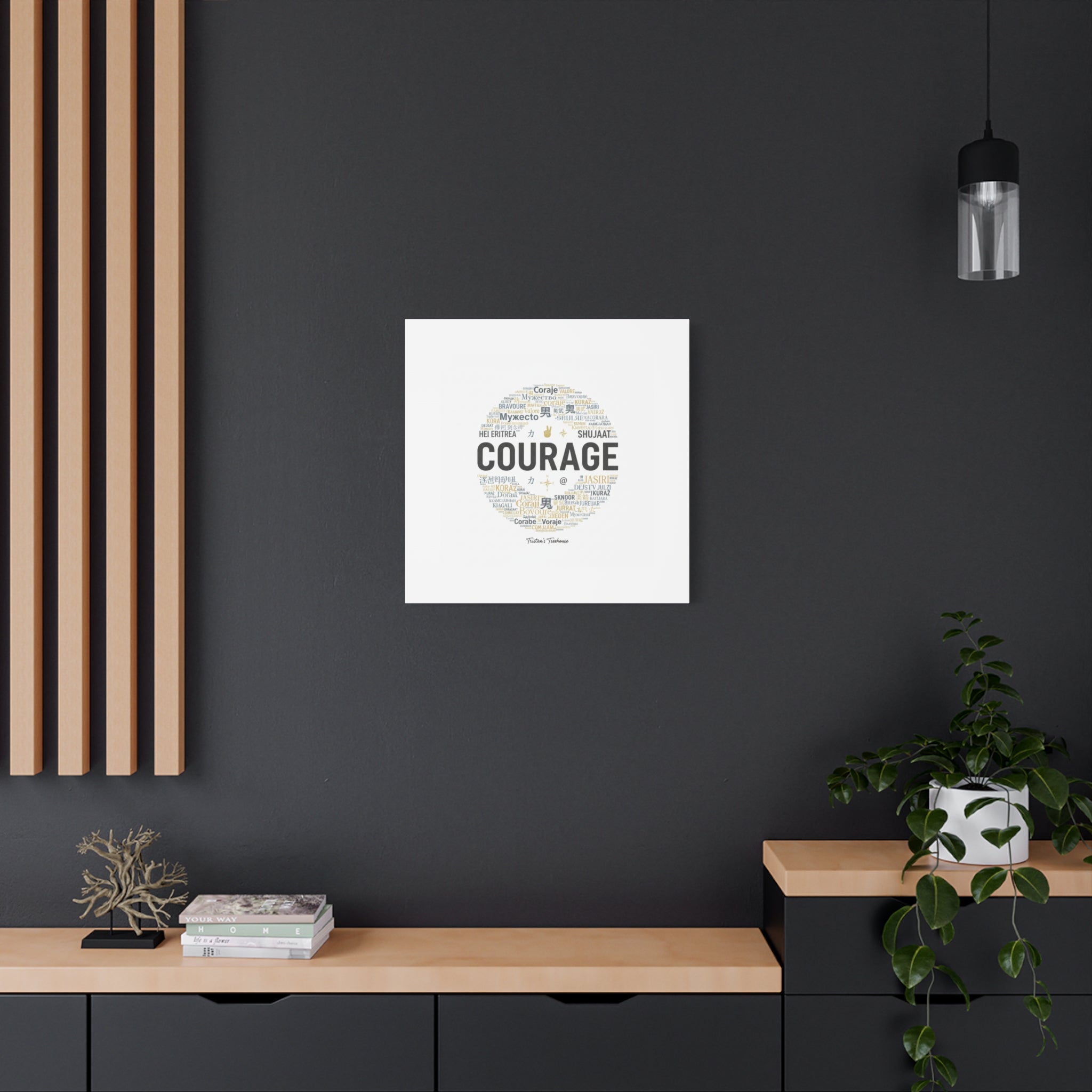 Courage Word Cloud Canvas | Fresh-Start Minimalism art print