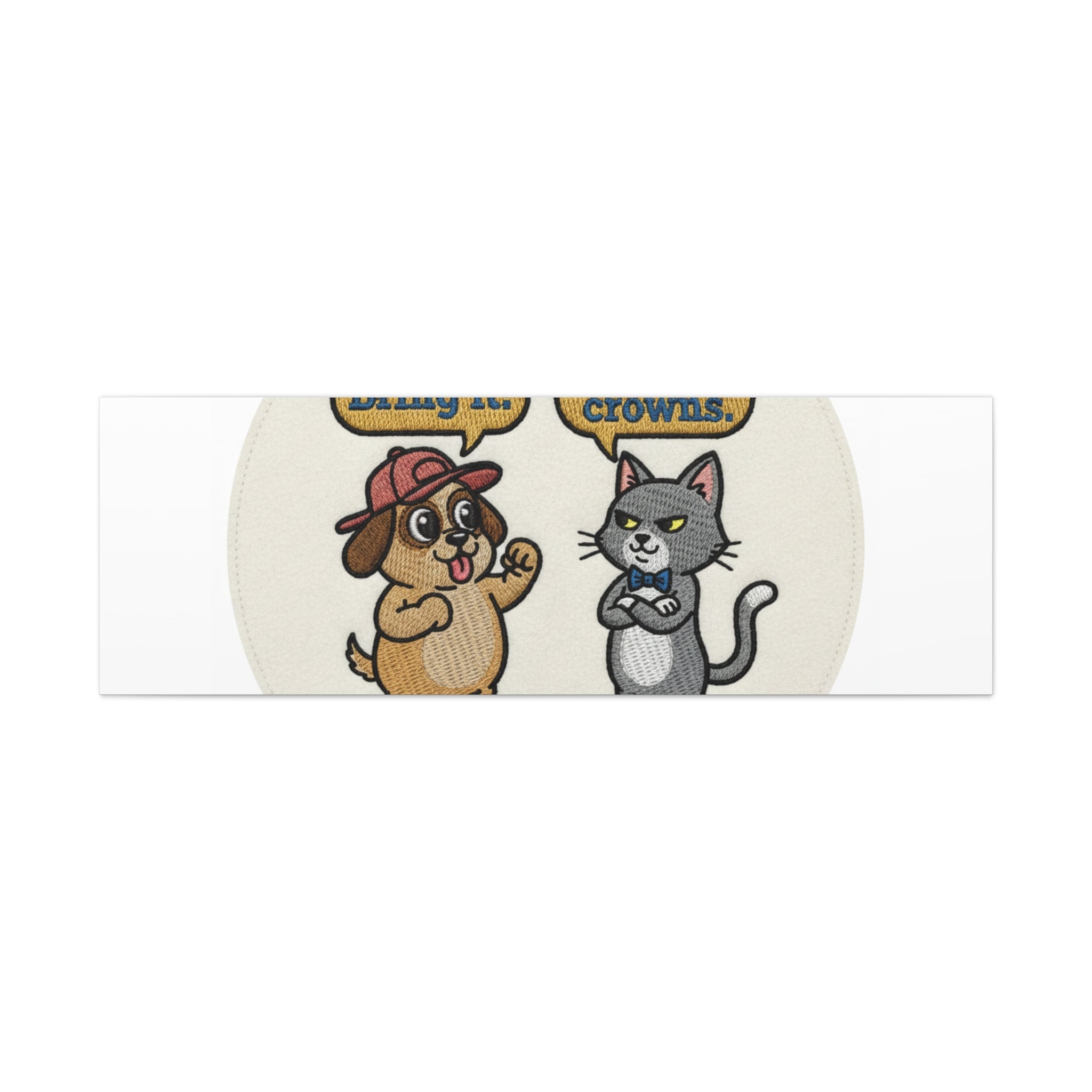 Funny Cat vs Dog Canvas | Pet Rivalry Wall Art