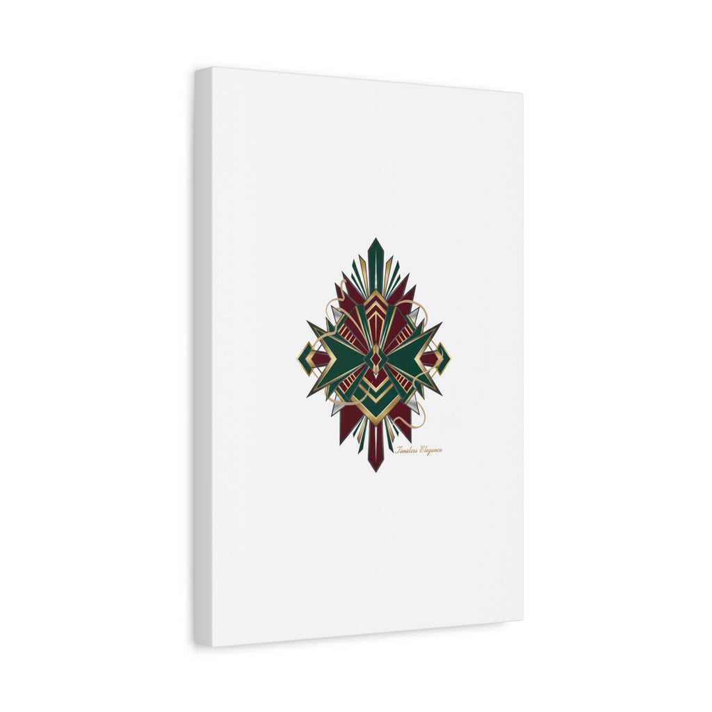 Art Deco geometric brass print Canvas | Neo-Deco chrome & gold fan motif