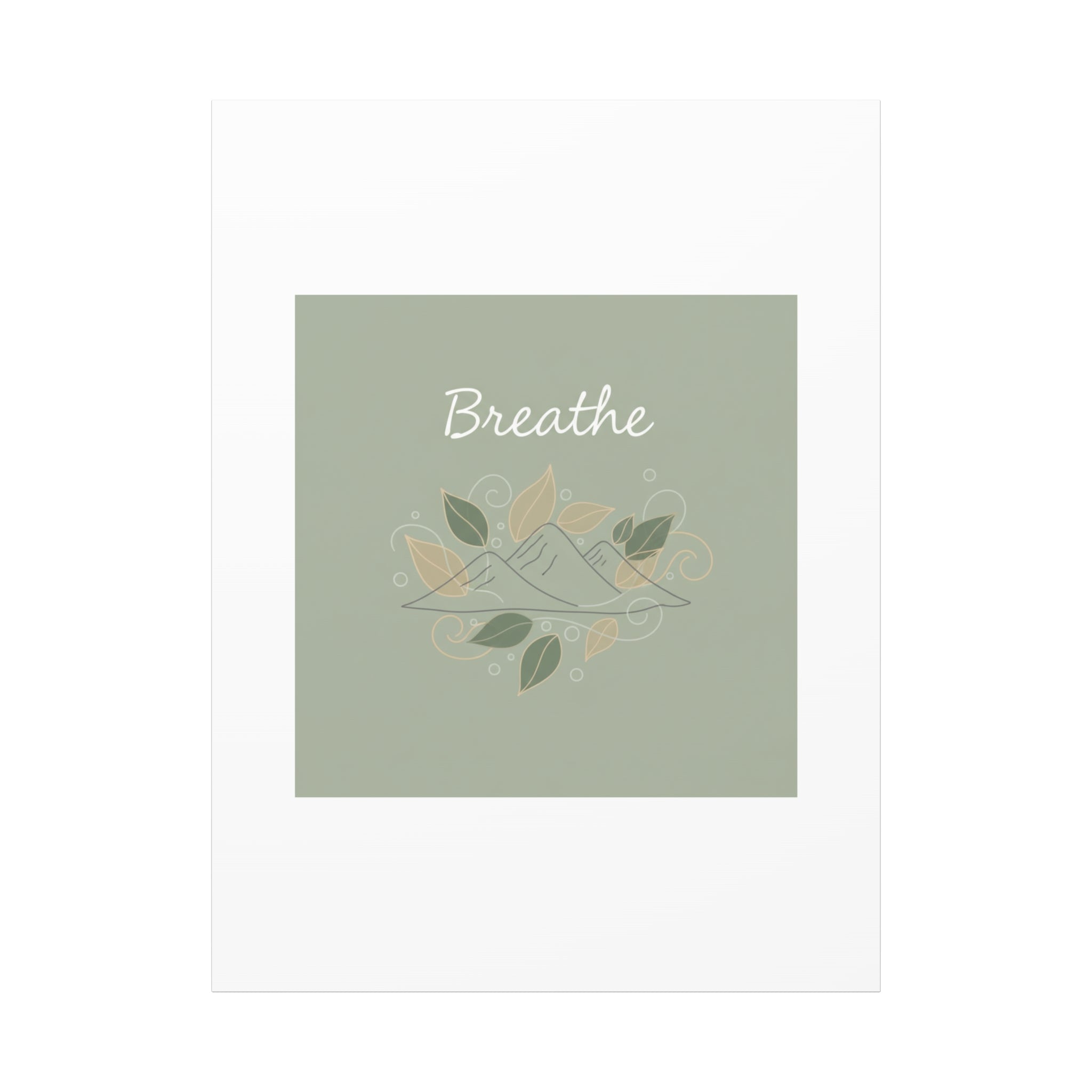 Breathe Mountain Line Canvas | Nature Symbols, Minimal Forest Wall Art