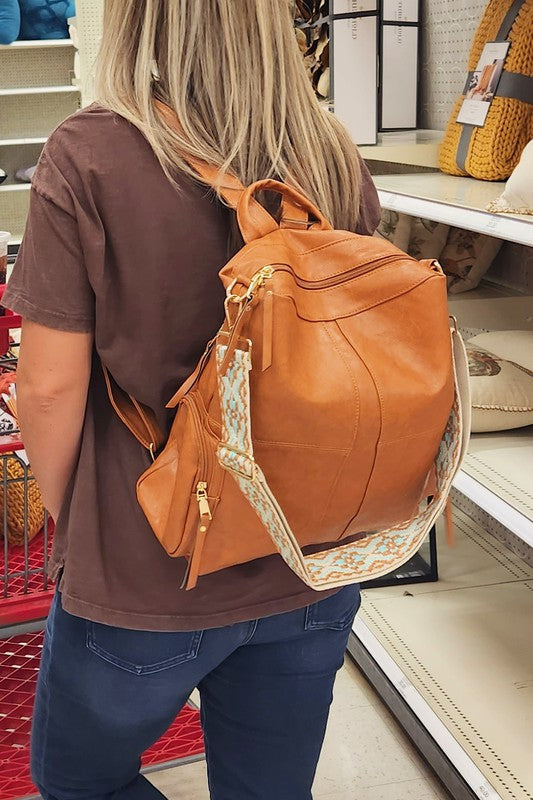 Charis Convertible Vegan Leather Backpack – 2 Strap Set