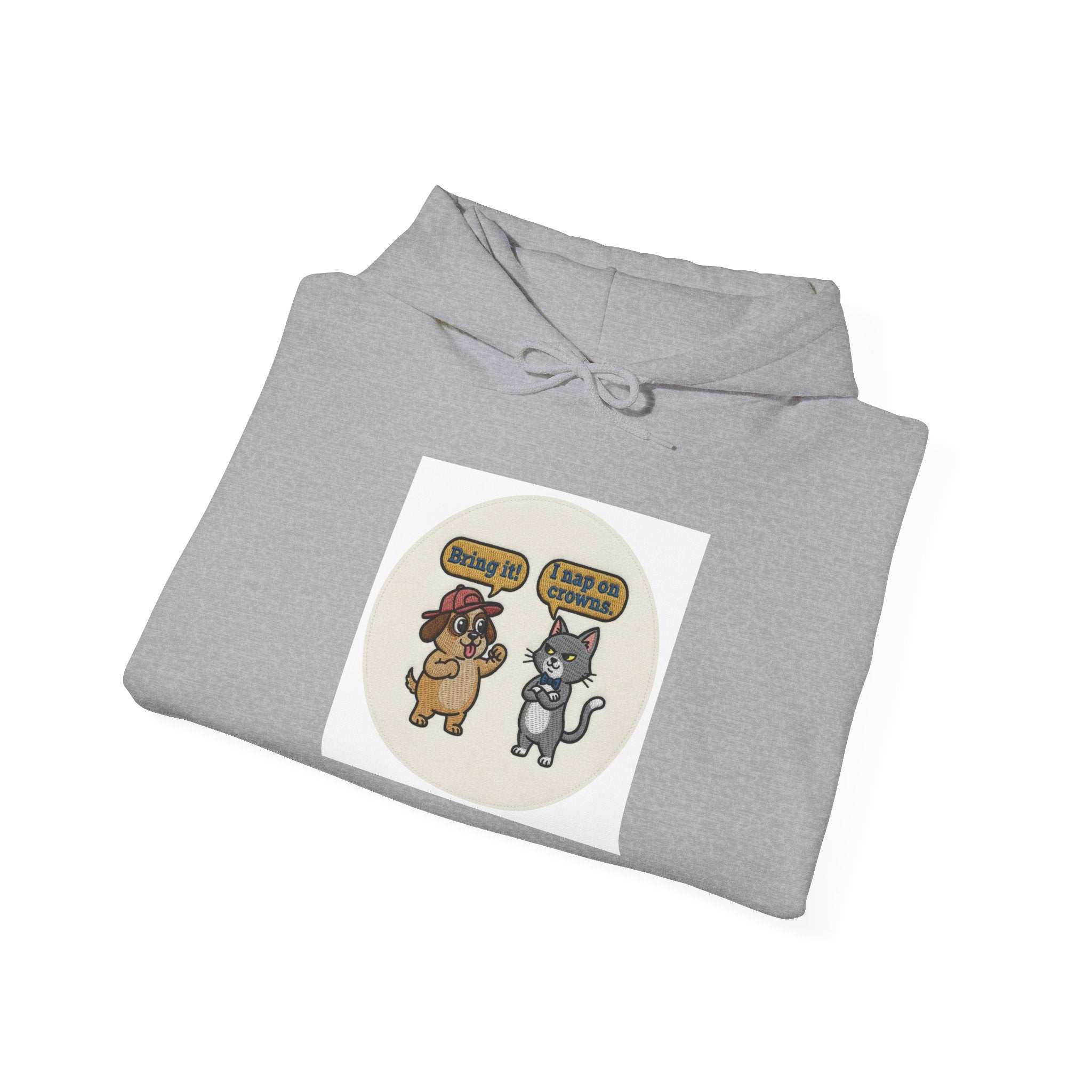 Funny Cat vs Dog Hoodie — Humorous Pet Rivalry Sweatshirt
