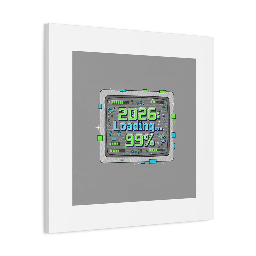 2026 Loading 99% Canvas | NYE countdown, retro system interface