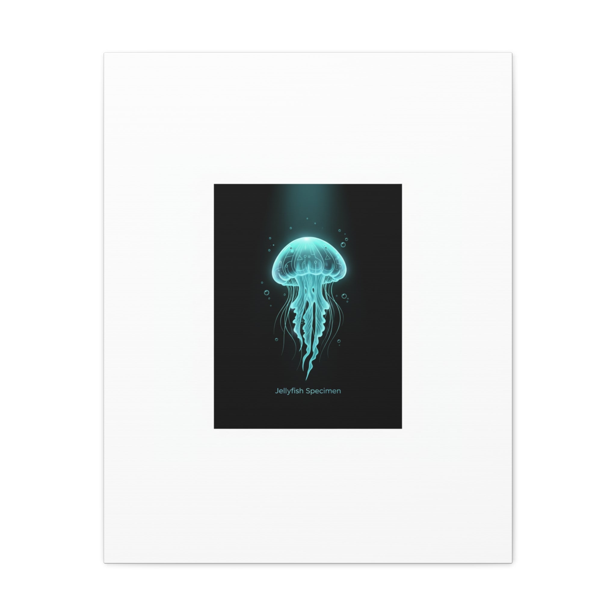 Bioluminescent Jellyfish Art Canvas | Deep Sea Aesthetic, Neon Glow