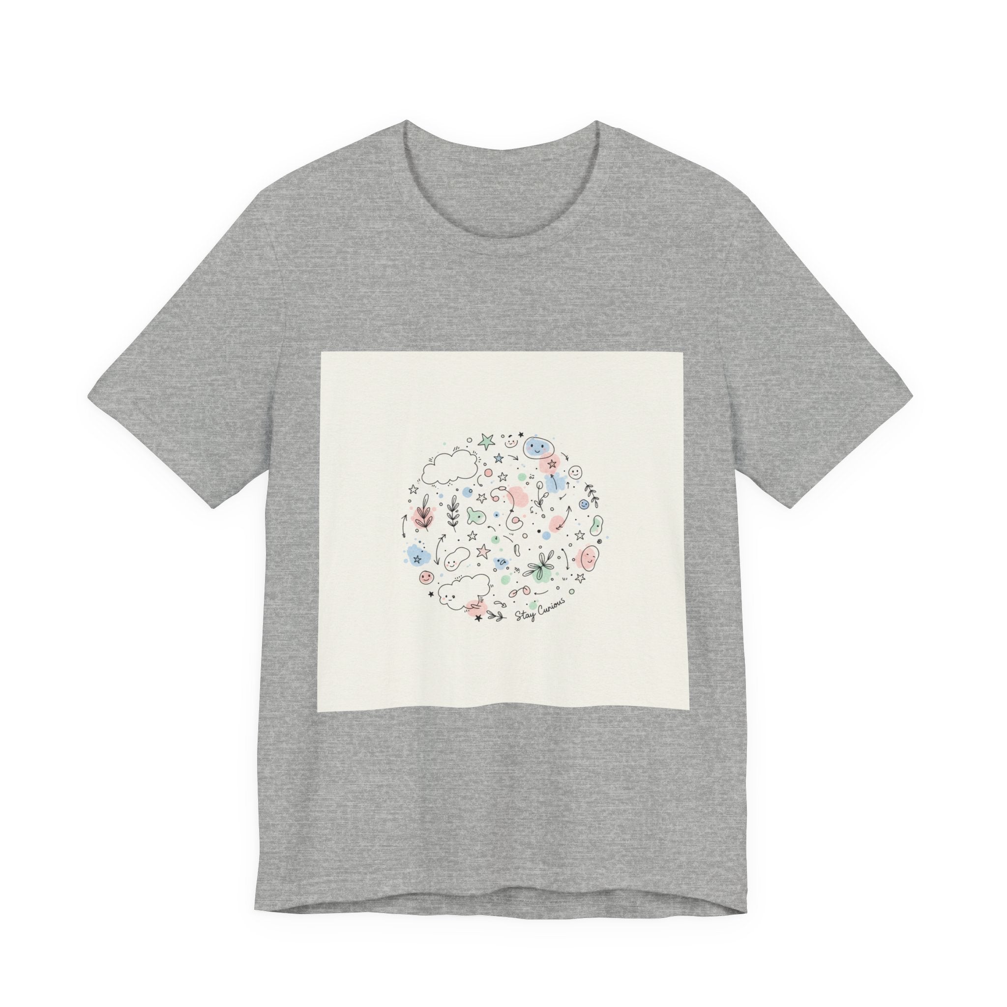 Botanical Doodle Circle Tee | hand drawn line drawing, sketch pattern