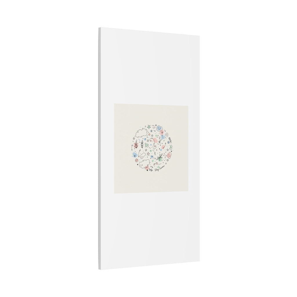 Doodle Circle Line Drawing Matte Canvas, Hand-Drawn Sketch Art