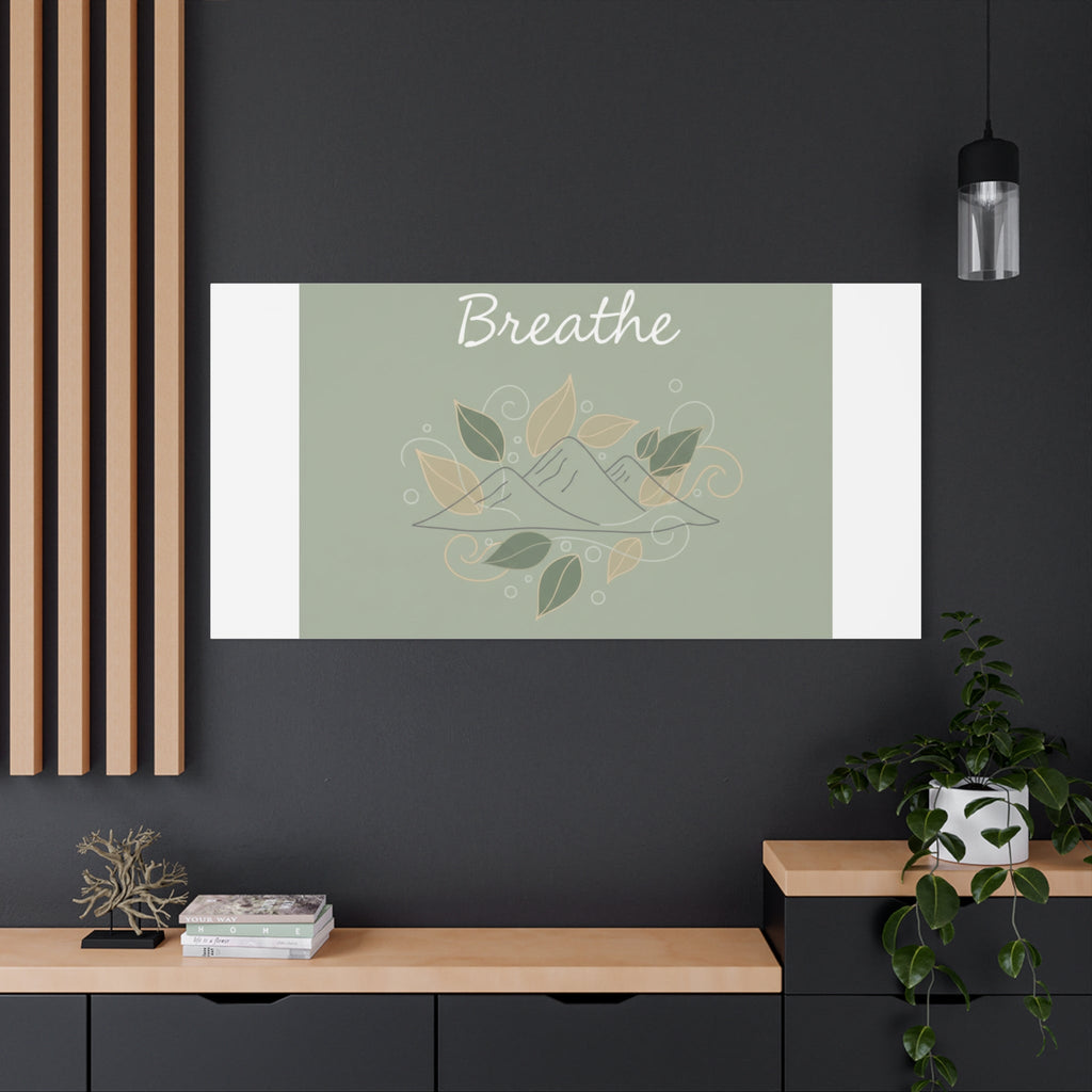 Breathe Mountain Line Canvas | Nature Symbols, Minimal Forest Wall Art