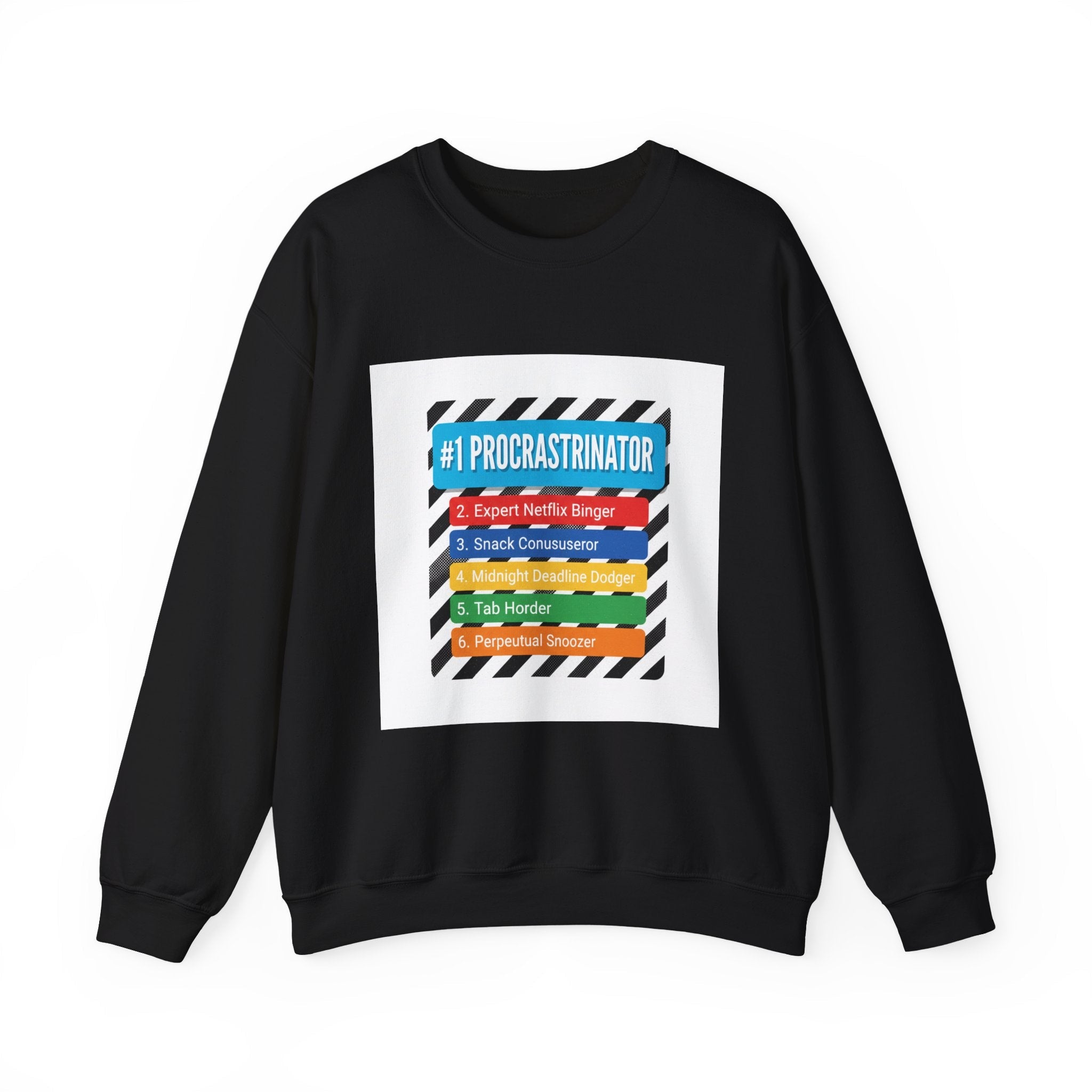 #1 Procrastinator Crewneck Sweatshirt | Top-List Graphic, Rank-Obsessed