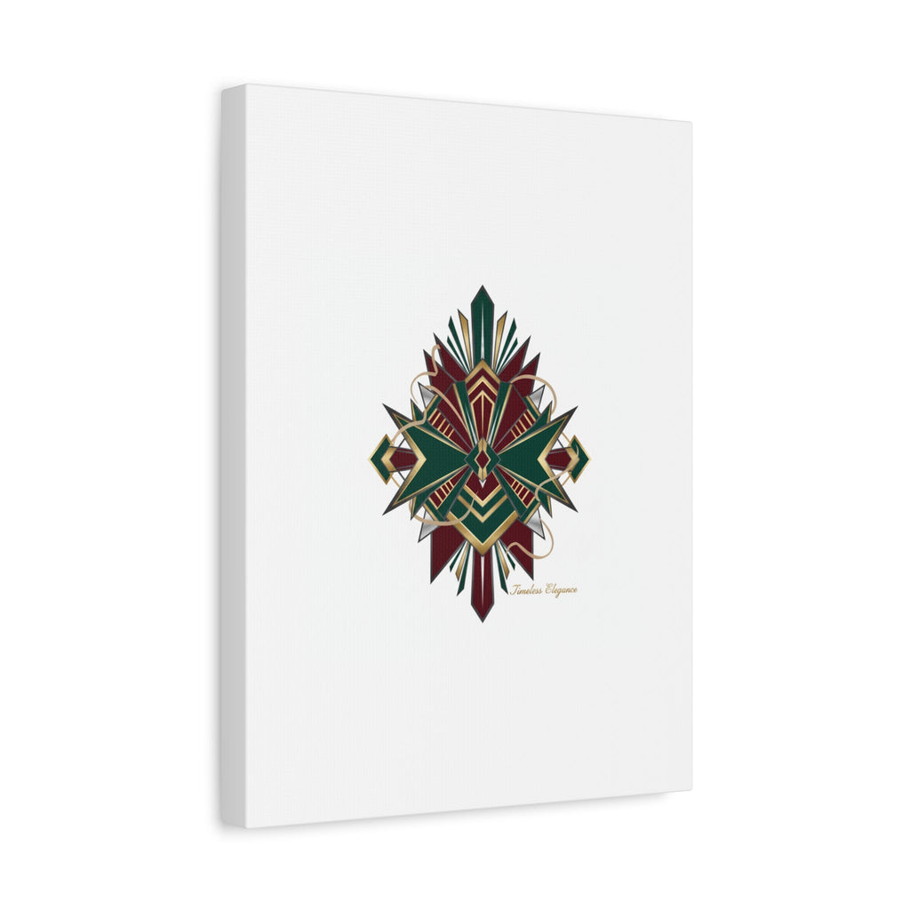 Art Deco geometric brass print Canvas | Neo-Deco chrome & gold fan motif