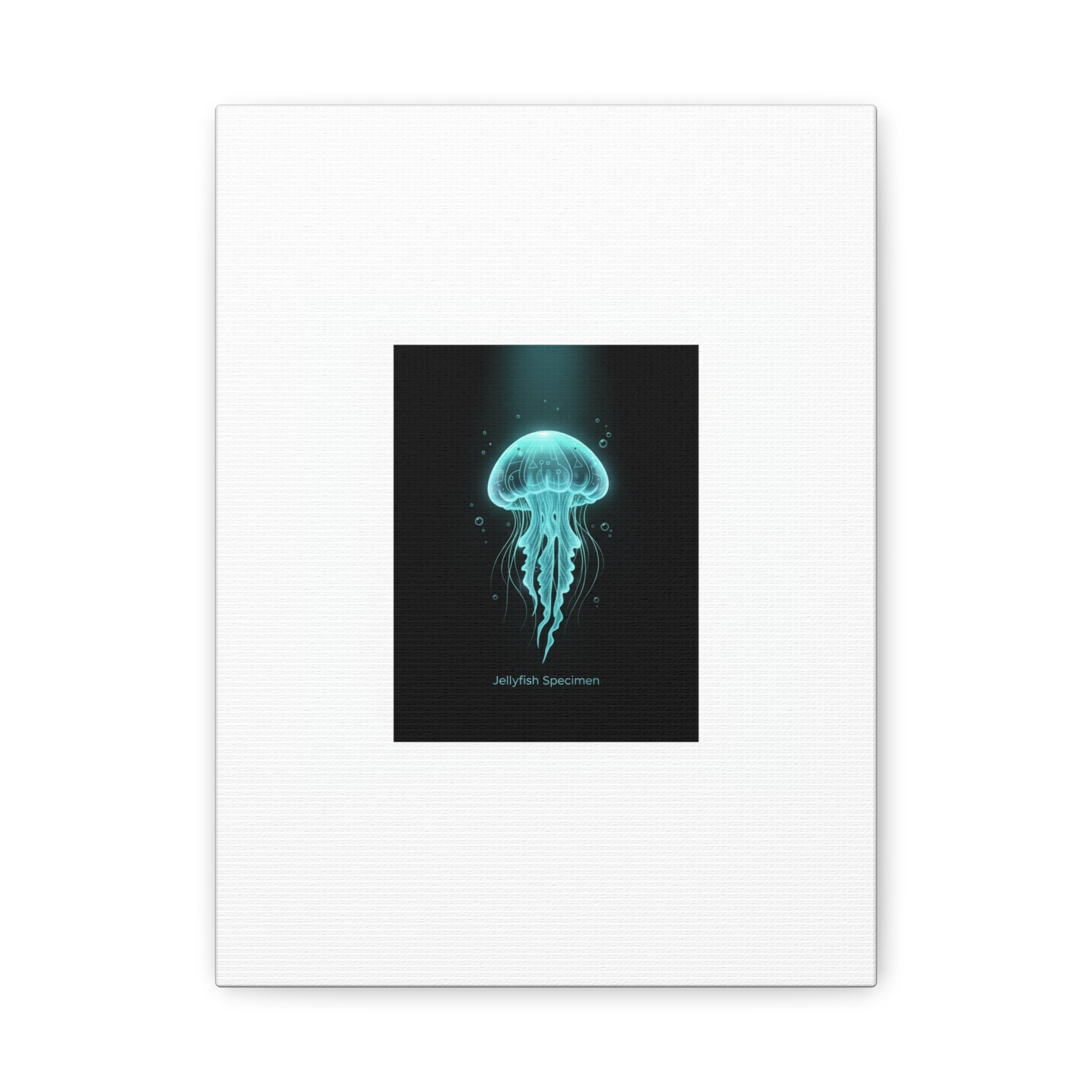 Bioluminescent Jellyfish Art Canvas | Deep Sea Aesthetic, Neon Glow