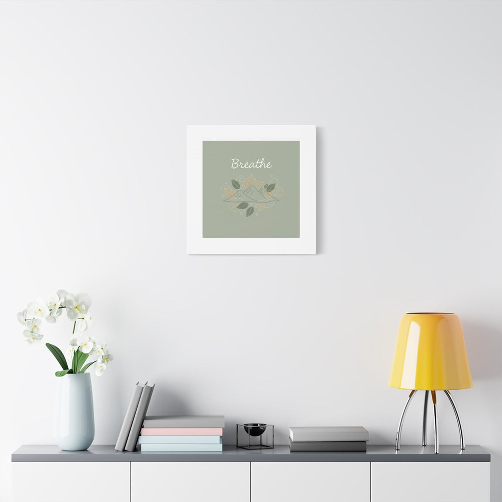 Breathe Mountain Line Canvas | Nature Symbols, Minimal Forest Wall Art