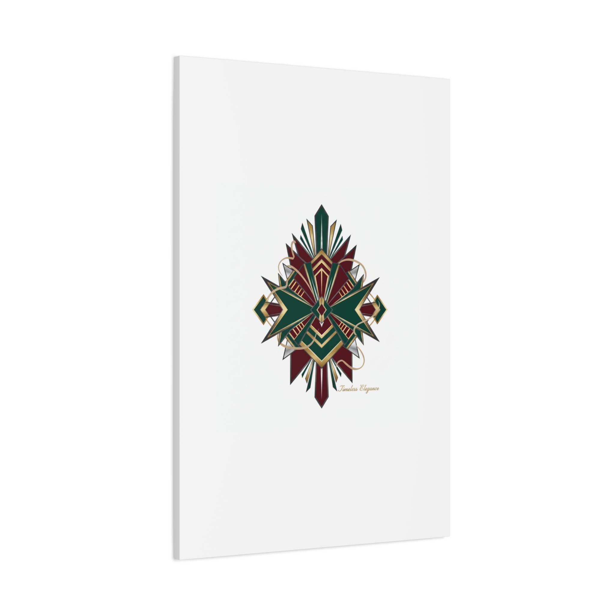 Art Deco geometric brass print Canvas | Neo-Deco chrome & gold fan motif