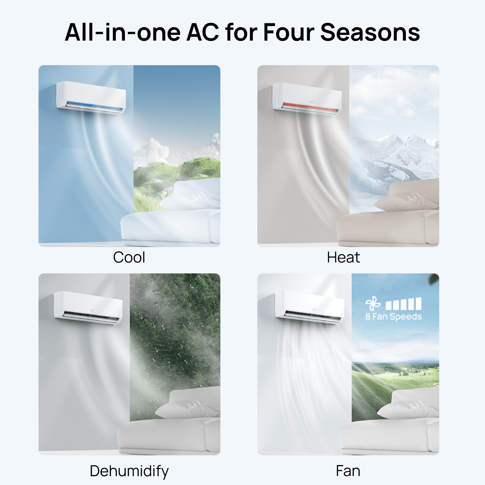 (Open Box) Greenland Single Zone WiFi Mini Split AC with Heat Pump (R410A)