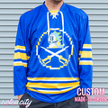 'Buffalo Bobbles' Buffalo Sabres Bubble Bobble 8-Bit Custom Hockey Jersey