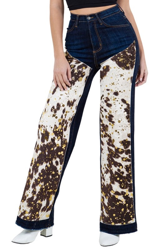 GJG Denim Rodeo Wide Leg Jean in Dark Wash