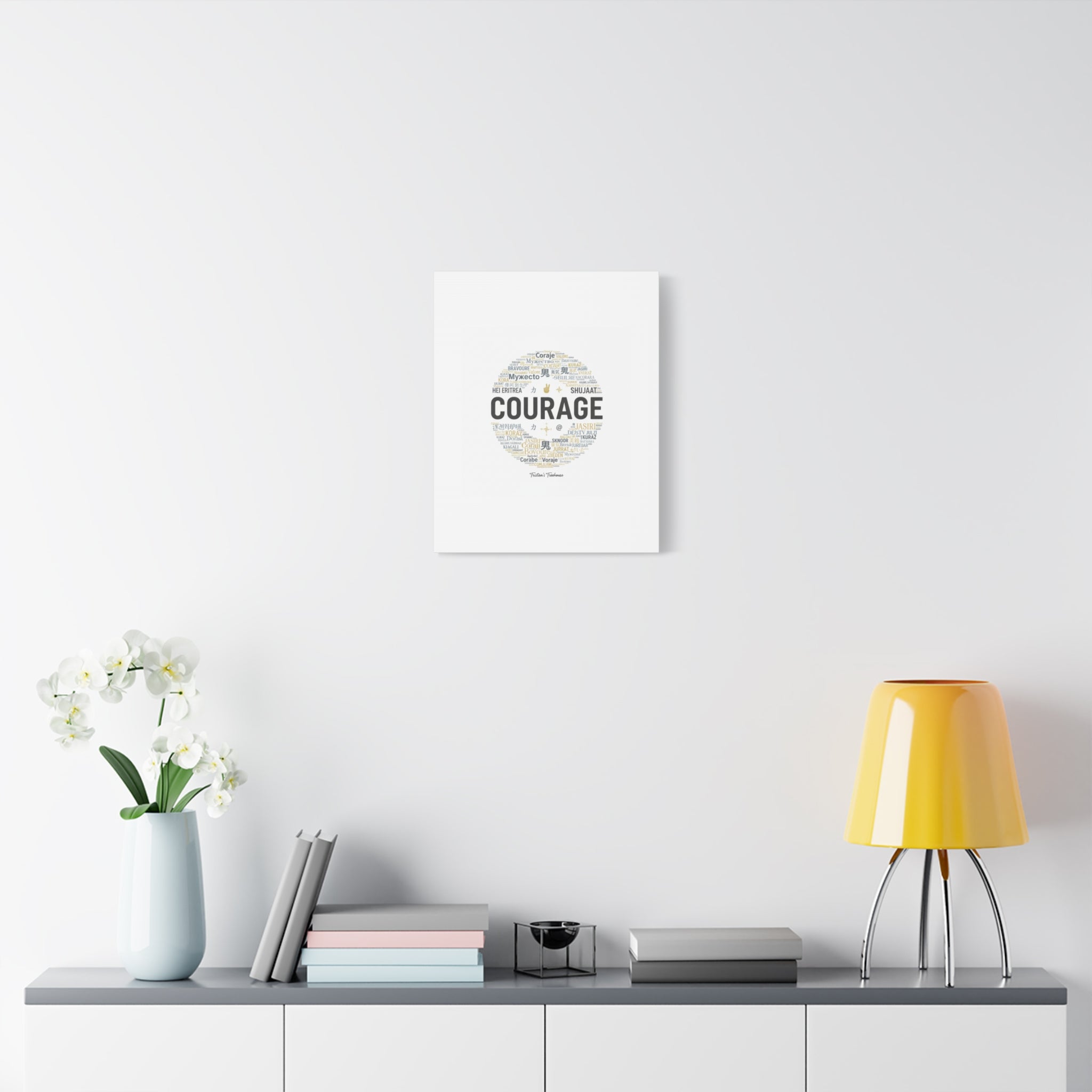 Courage Word Cloud Canvas | Fresh-Start Minimalism art print