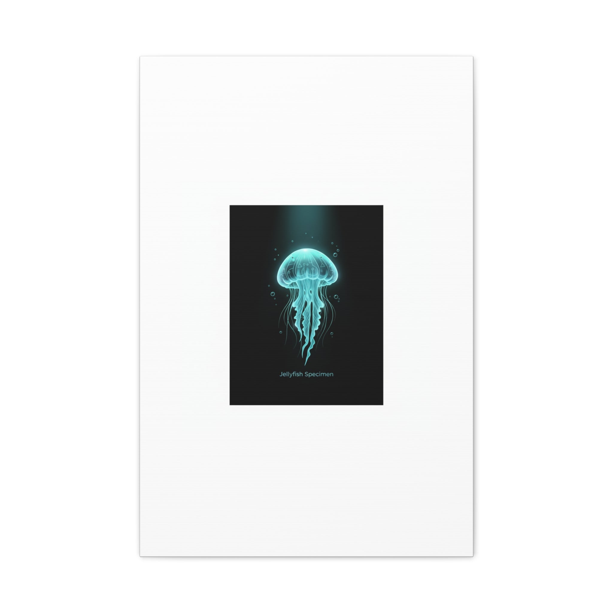 Bioluminescent Jellyfish Art Canvas | Deep Sea Aesthetic, Neon Glow