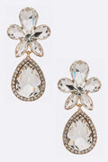 Crystal Flower Chandelier Earrings