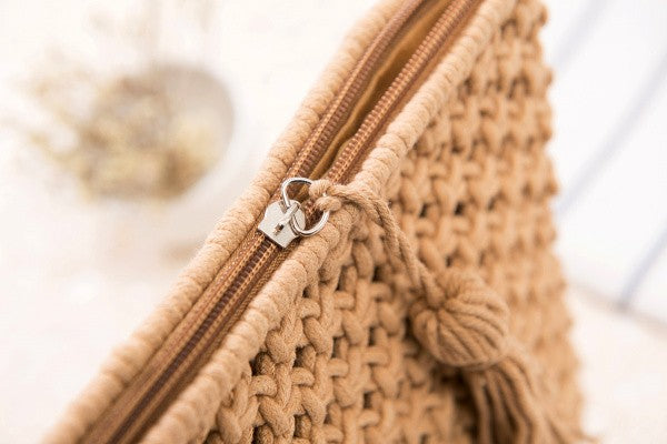 Giana Macrame Crossbody Bag – Boho Woven Shoulder Bag