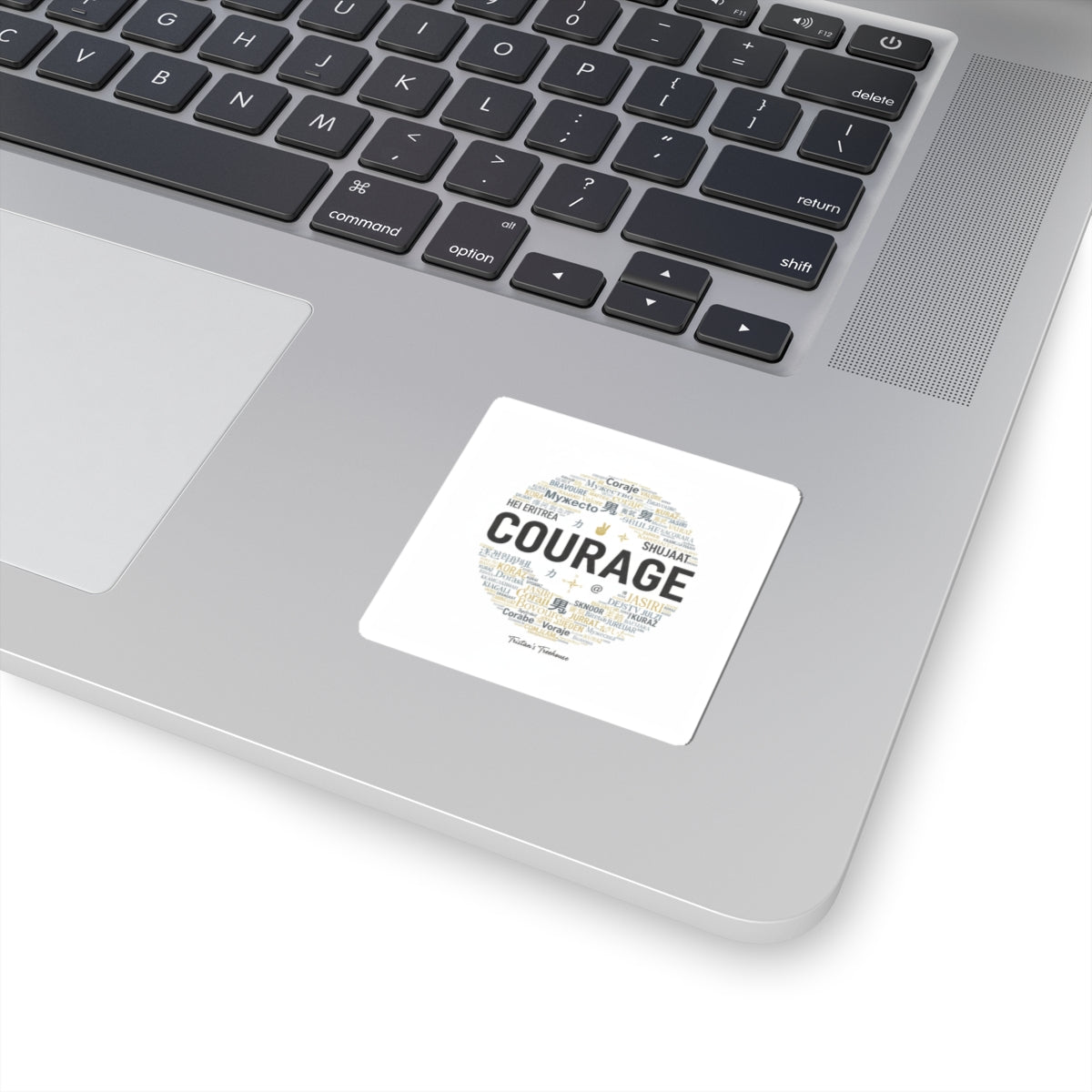 Courage word cloud Sticker | Fresh-Start Minimalism, neutral typography