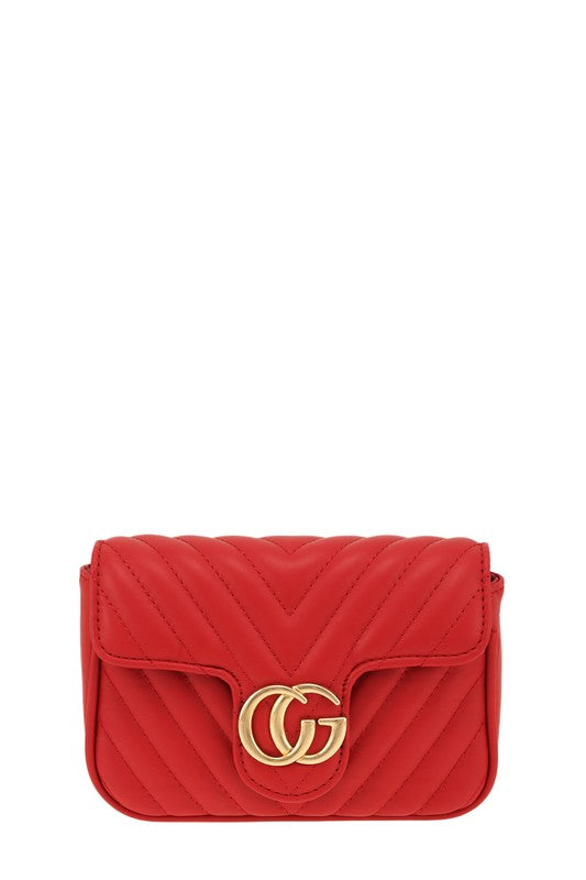 Chevron Quilted CG Buckle Crossbody Bag – Chic & Elegant