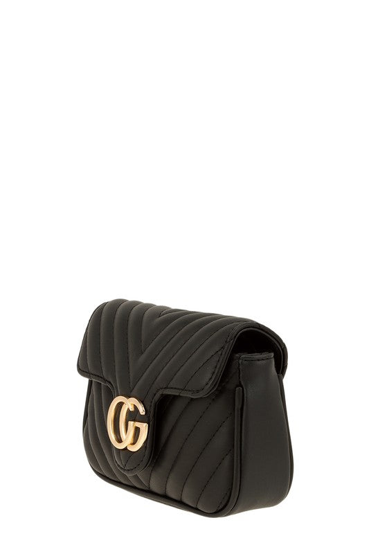 Chevron Quilted CG Buckle Crossbody Bag – Chic & Elegant