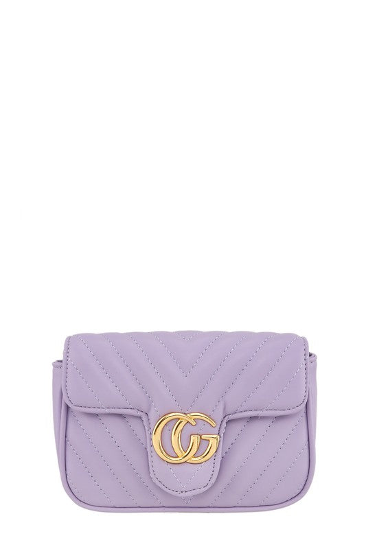Chevron Quilted CG Buckle Crossbody Bag – Chic & Elegant