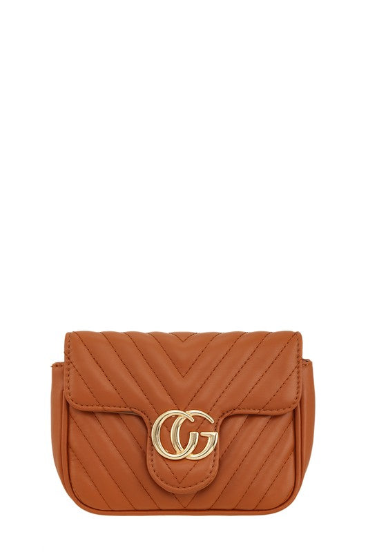Chevron Quilted CG Buckle Crossbody Bag – Chic & Elegant