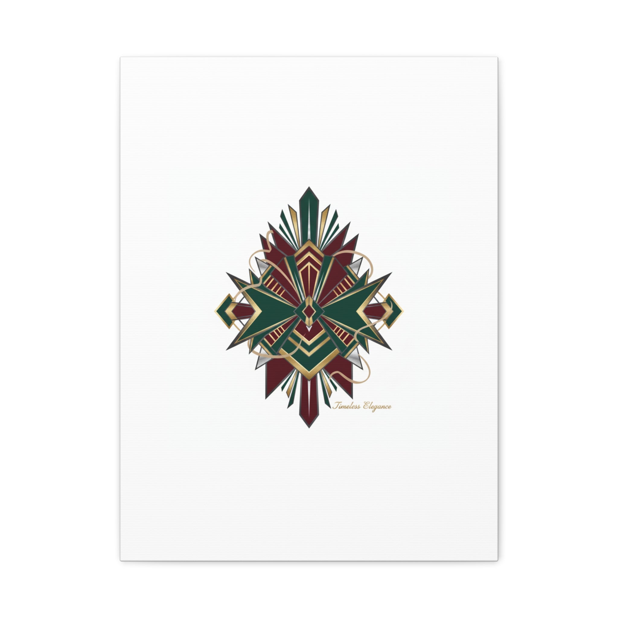 Art Deco geometric brass print Canvas | Neo-Deco chrome & gold fan motif